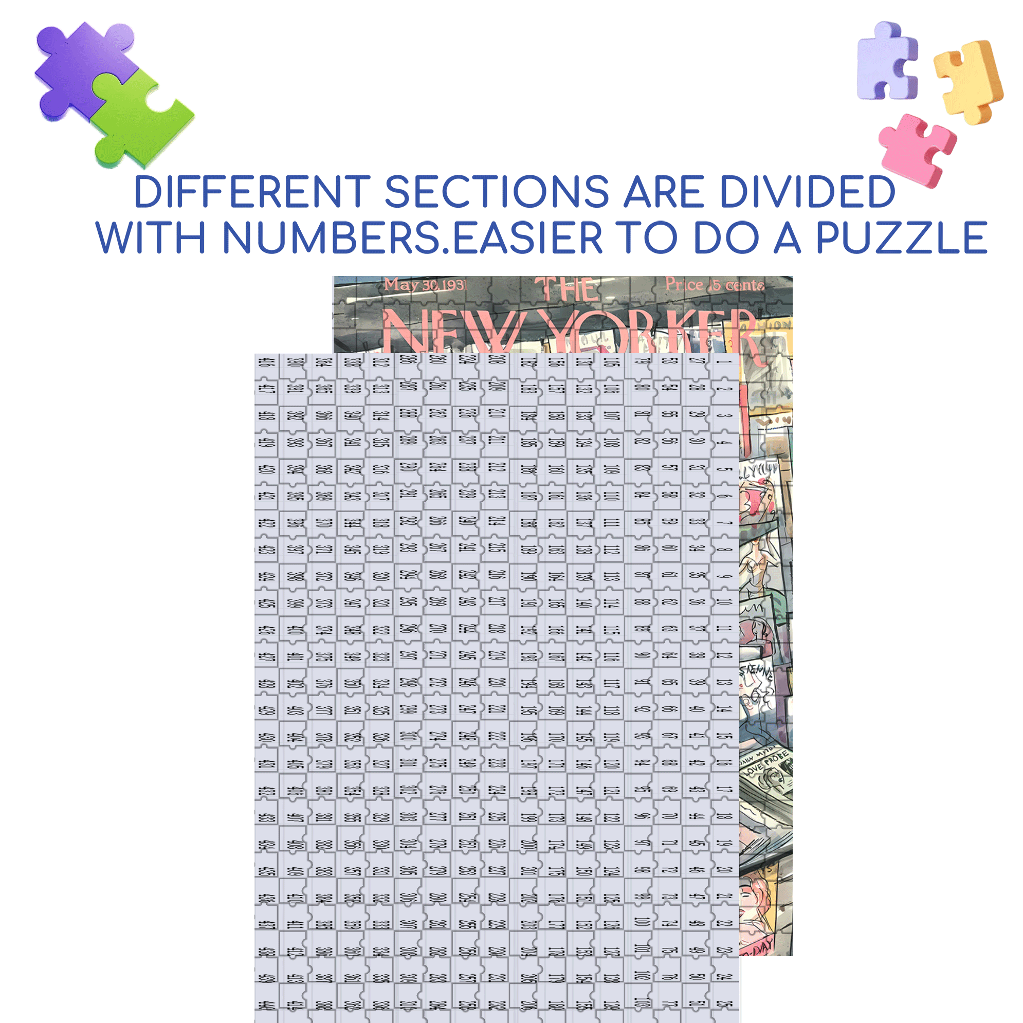 Newspaper Stand 500pcs/1000pcs Jigsaw Puzzle, Scratch-Resistant, Interactive Family Game & Brain-Boosting DIY Decor, Perfect for Halloween, Christmas & New Year Gifts, Family Puzzle Game