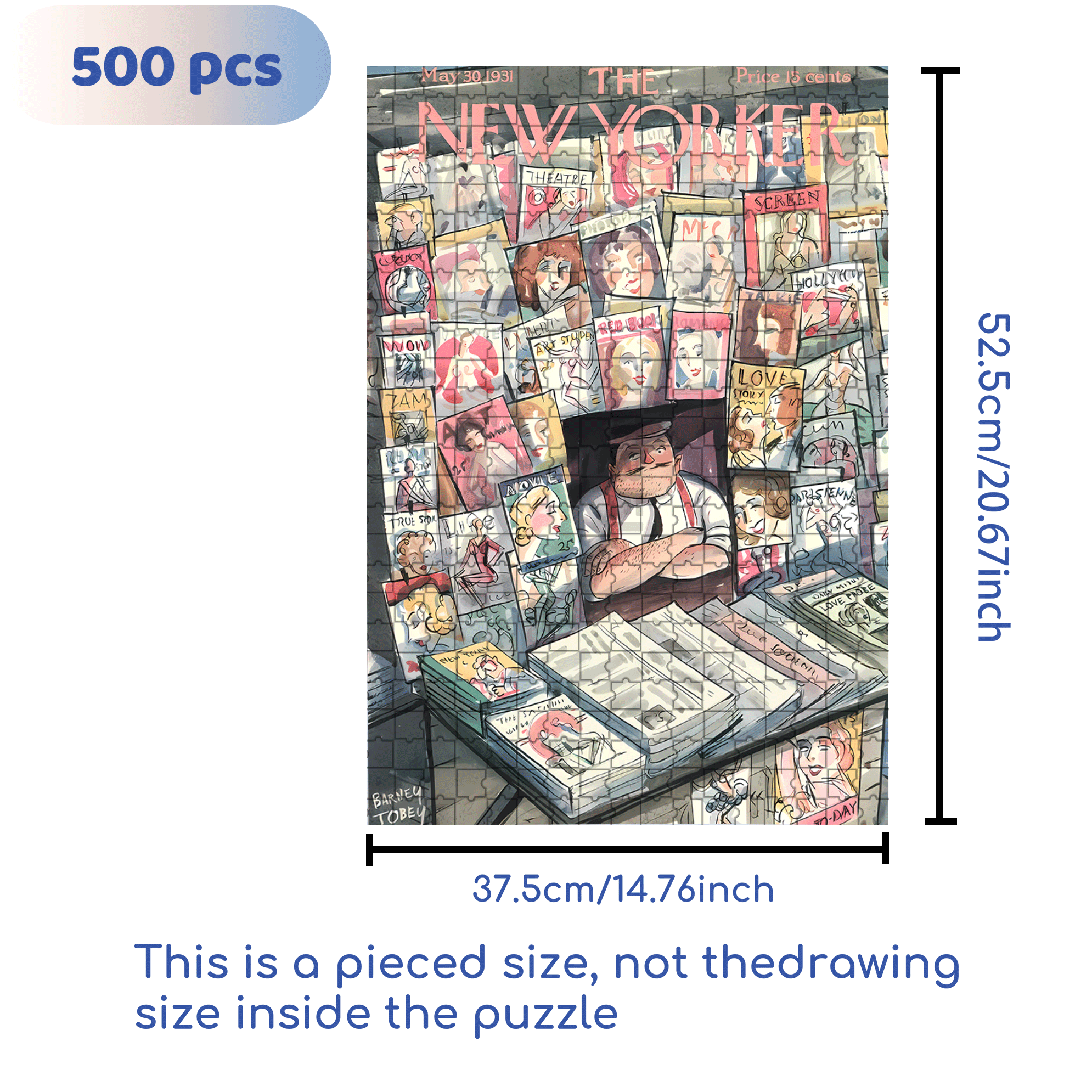 Newspaper Stand 500pcs/1000pcs Jigsaw Puzzle, Scratch-Resistant, Interactive Family Game & Brain-Boosting DIY Decor, Perfect for Halloween, Christmas & New Year Gifts, Family Puzzle Game