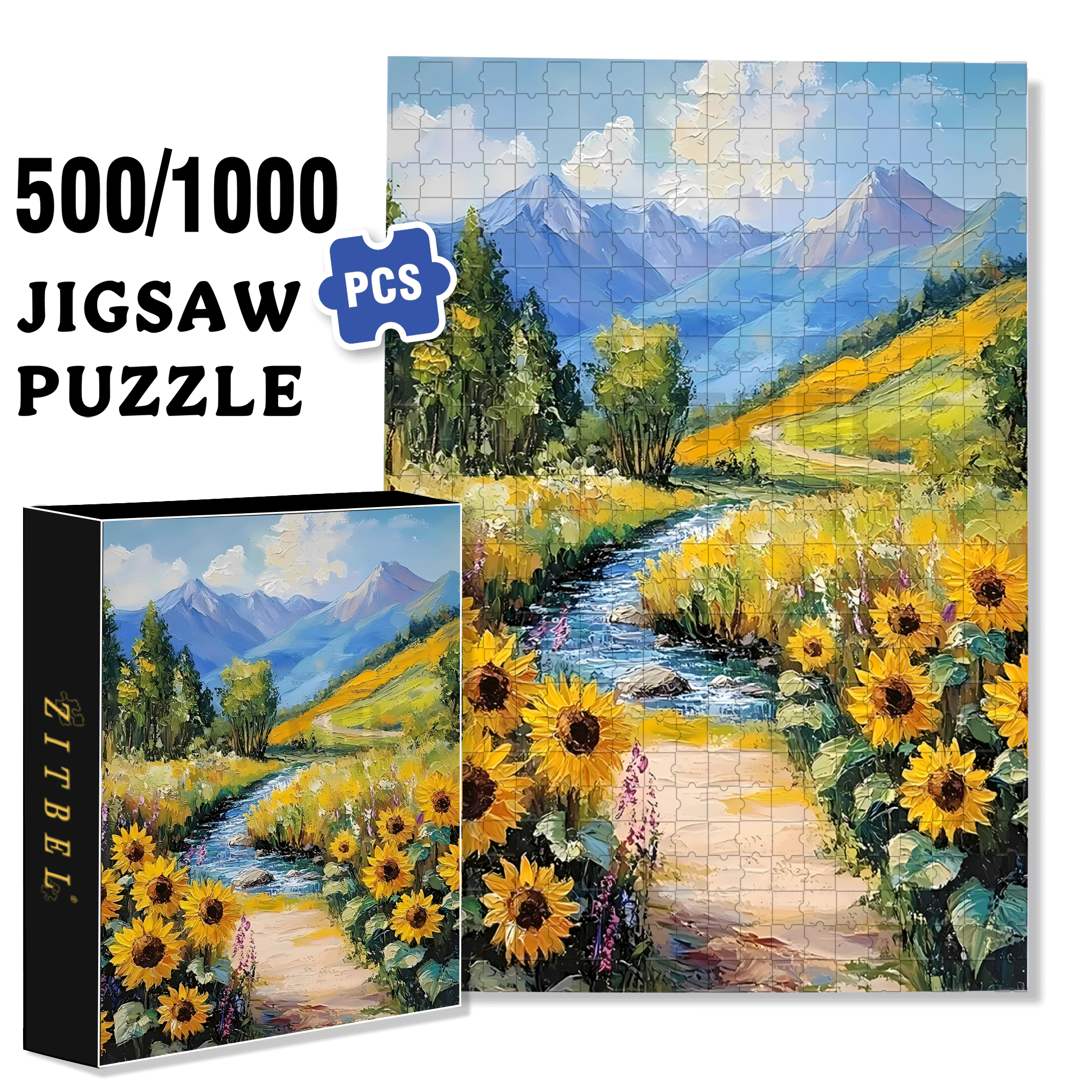 No Man's Land 500pcs/1000pcs Jigsaw Puzzle, Scratch-Resistant, Interactive Family Game & Brain-Boosting DIY Decor, Perfect for Halloween, Christmas & New Year Gifts, Family Puzzle Game