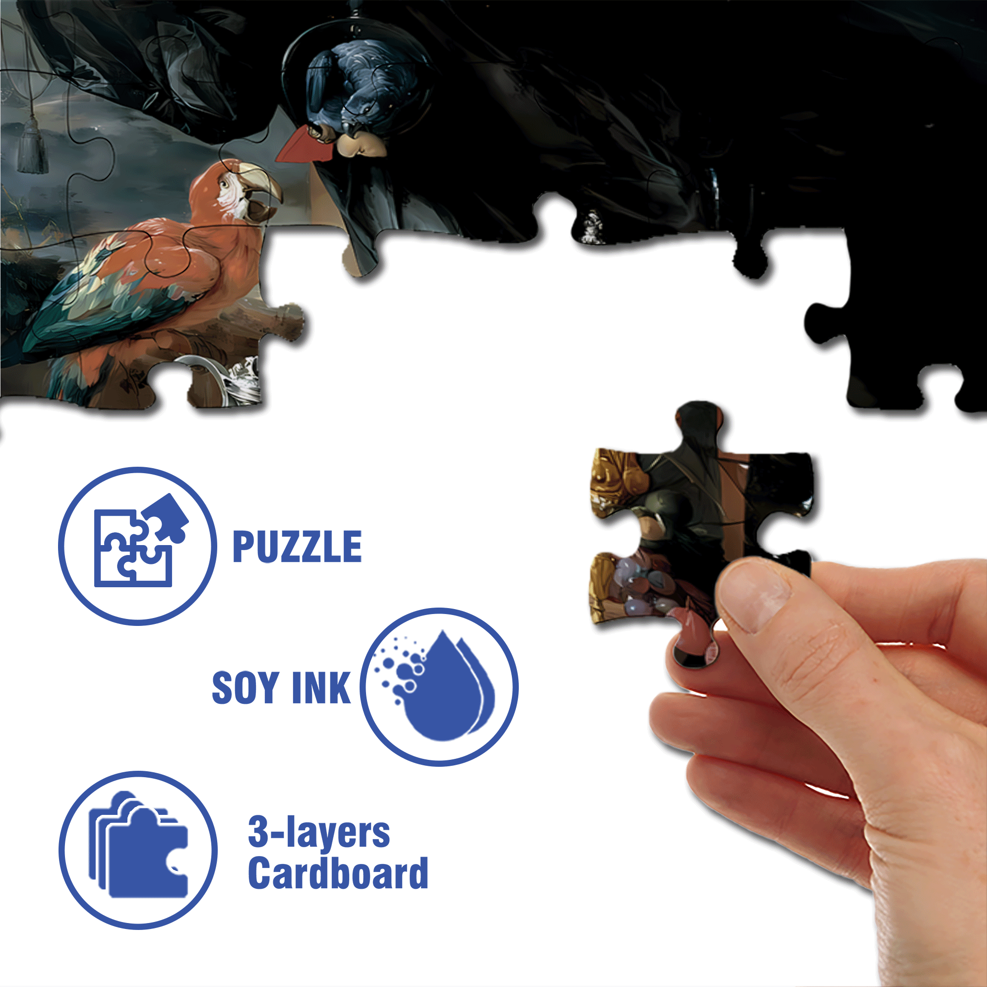 Parrot and Lobster 500pcs/1000pcs Jigsaw Puzzle, Scratch-Resistant, Interactive Family Game & Brain-Boosting DIY Decor, Perfect for Halloween, Christmas & New Year Gifts, Family Puzzle Game