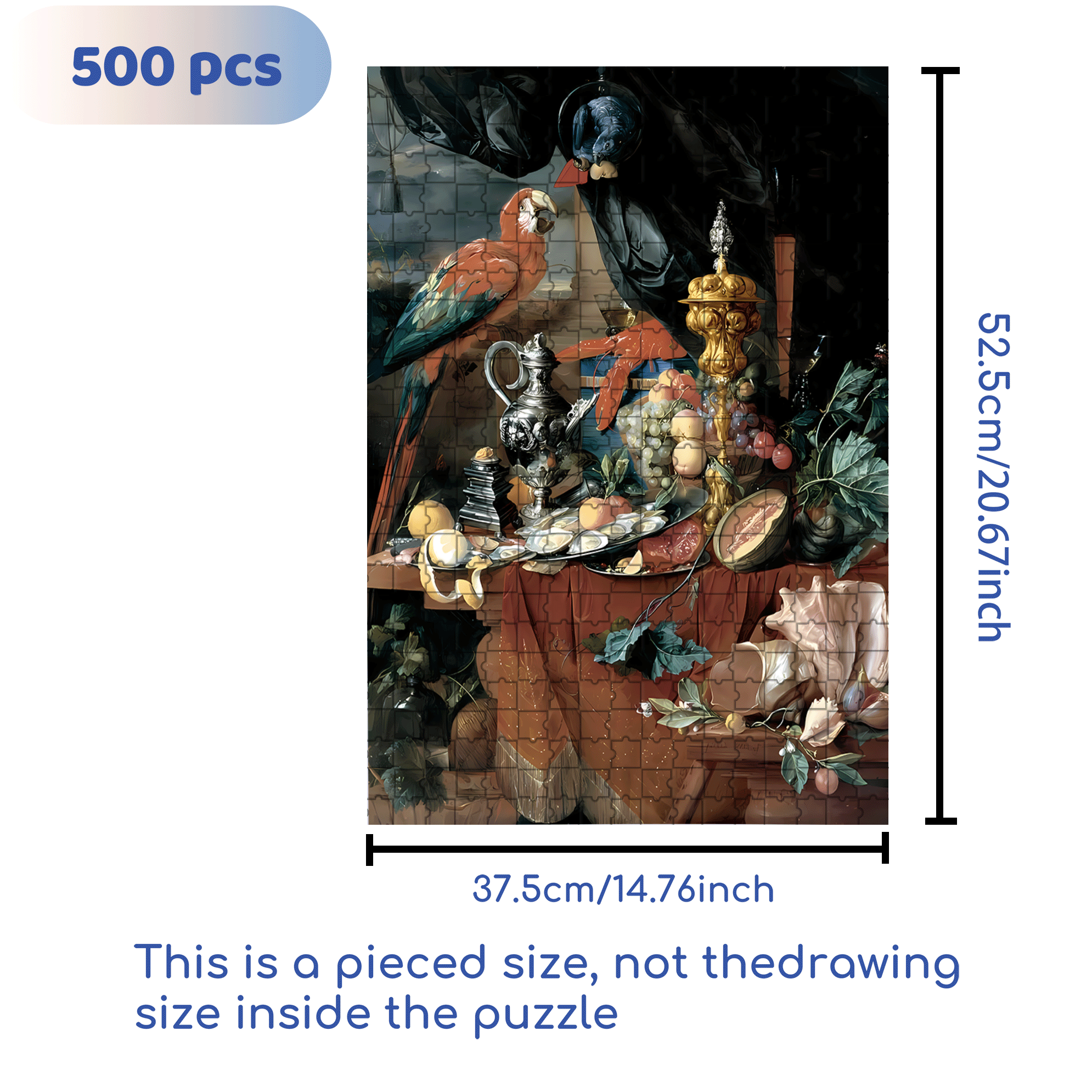 Parrot and Lobster 500pcs/1000pcs Jigsaw Puzzle, Scratch-Resistant, Interactive Family Game & Brain-Boosting DIY Decor, Perfect for Halloween, Christmas & New Year Gifts, Family Puzzle Game