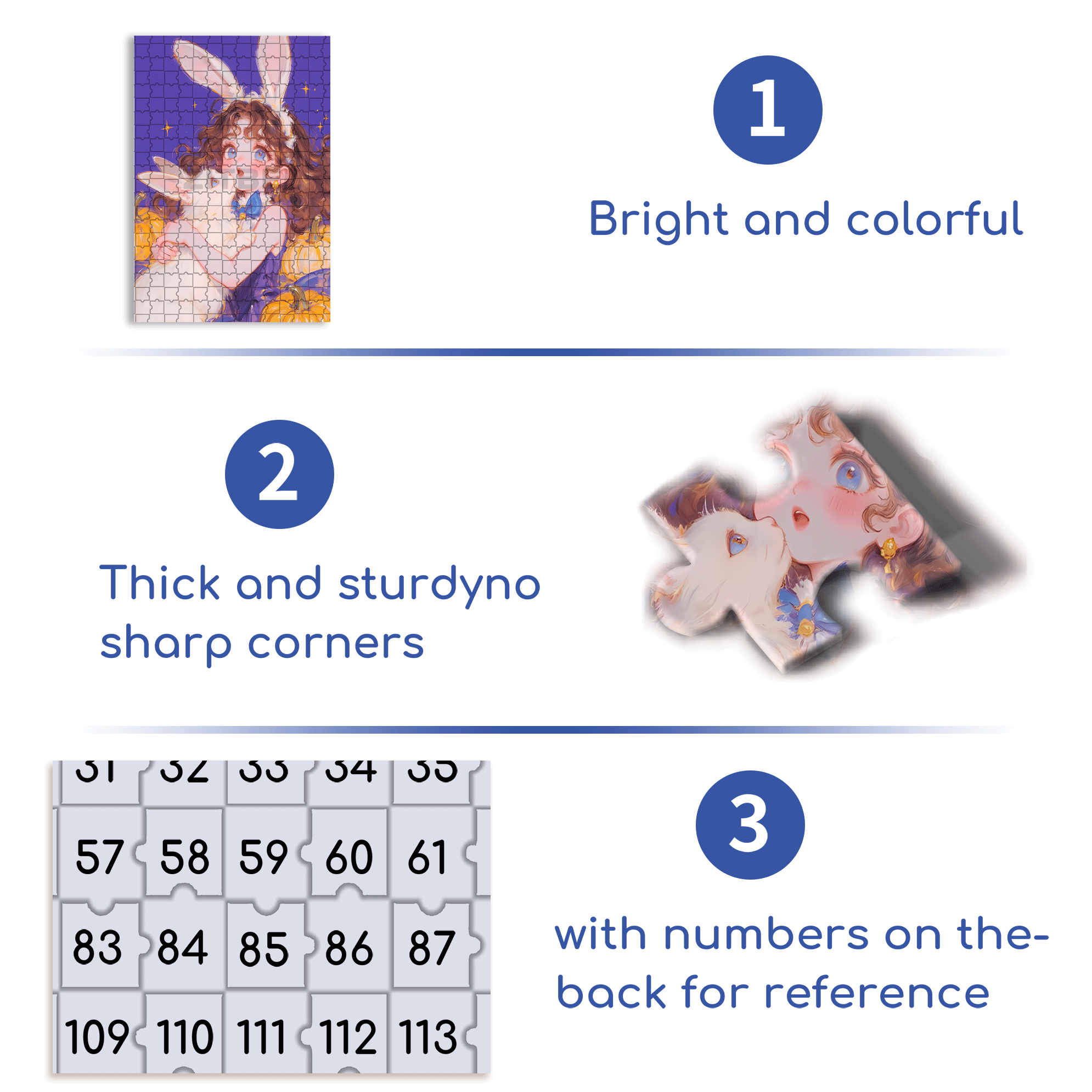 Pet Rabbit 500pcs/1000pcs Jigsaw Puzzle, Scratch-Resistant, Interactive Family Game & Brain-Boosting DIY Decor, Perfect for Halloween, Christmas & New Year Gifts, Family Puzzle Game
