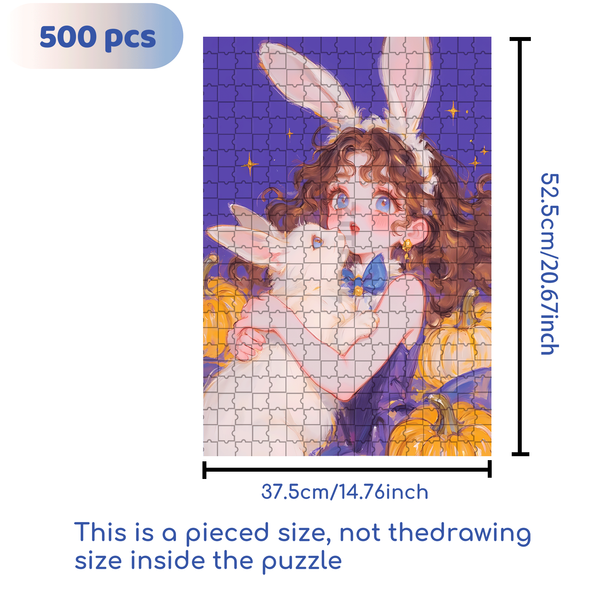 Pet Rabbit 500pcs/1000pcs Jigsaw Puzzle, Scratch-Resistant, Interactive Family Game & Brain-Boosting DIY Decor, Perfect for Halloween, Christmas & New Year Gifts, Family Puzzle Game