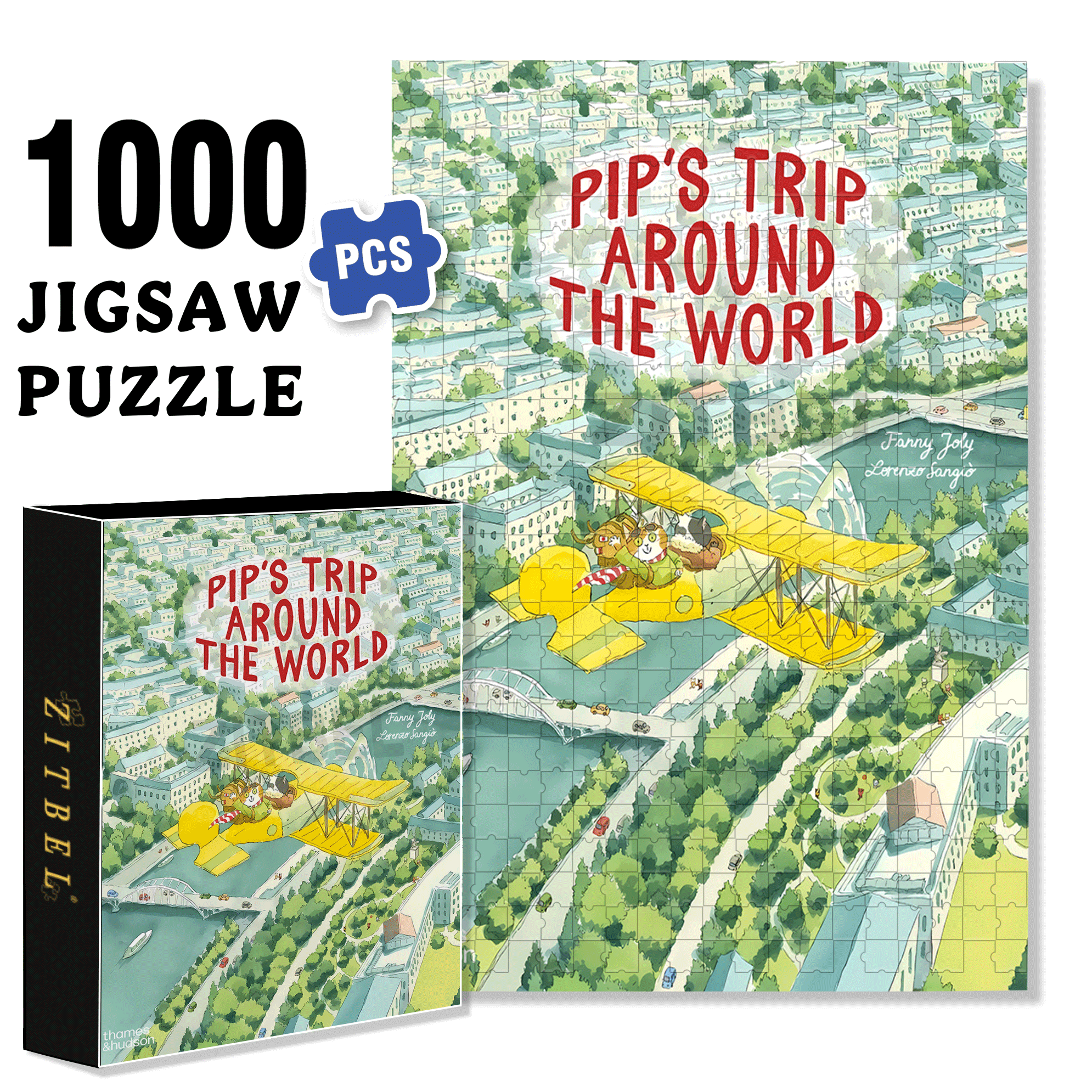 Pip's Trip Around The World 500pcs/1000pcs Jigsaw Puzzle, Scratch-Resistant, Interactive Family Game & Brain-Boosting DIY Decor, Perfect for Halloween, Christmas & New Year Gifts, Family Puzzle Game