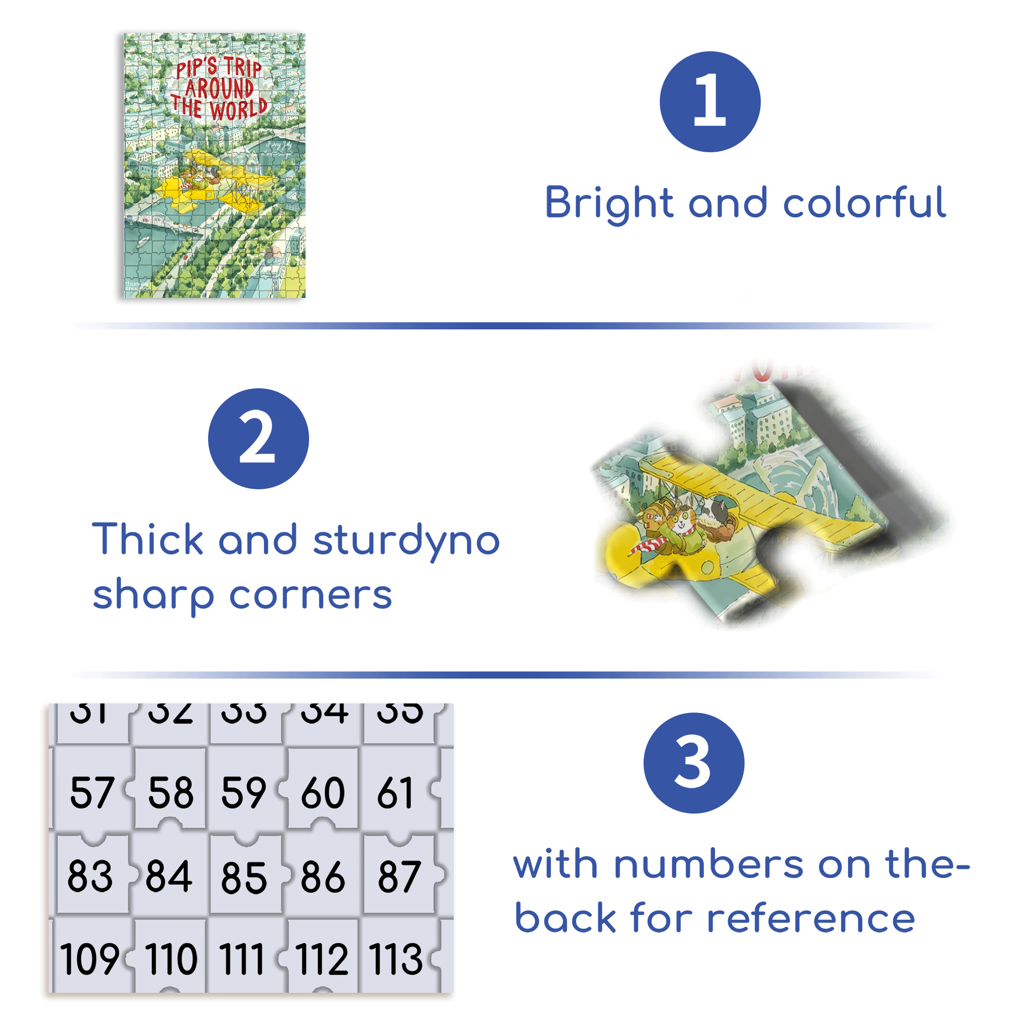 Pip's Trip Around The World 500pcs/1000pcs Jigsaw Puzzle, Scratch-Resistant, Interactive Family Game & Brain-Boosting DIY Decor, Perfect for Halloween, Christmas & New Year Gifts, Family Puzzle Game