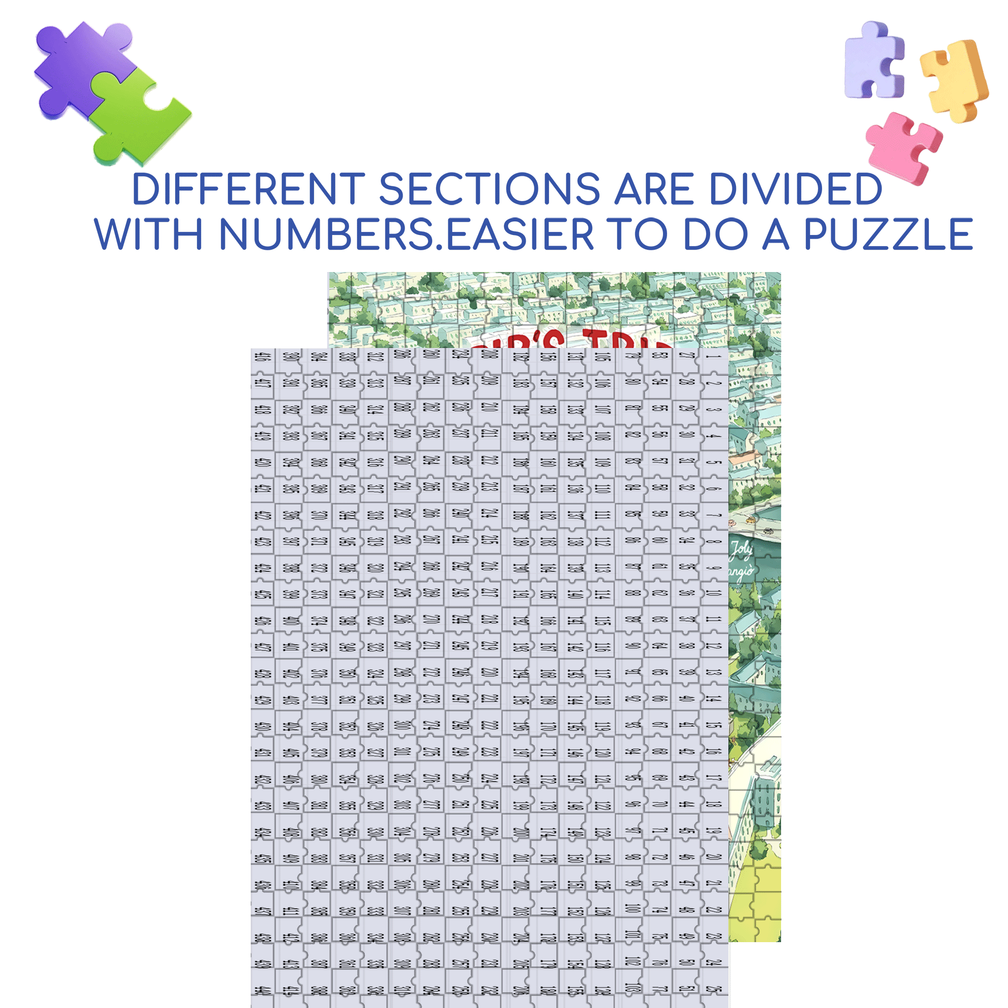 Pip's Trip Around The World 500pcs/1000pcs Jigsaw Puzzle, Scratch-Resistant, Interactive Family Game & Brain-Boosting DIY Decor, Perfect for Halloween, Christmas & New Year Gifts, Family Puzzle Game
