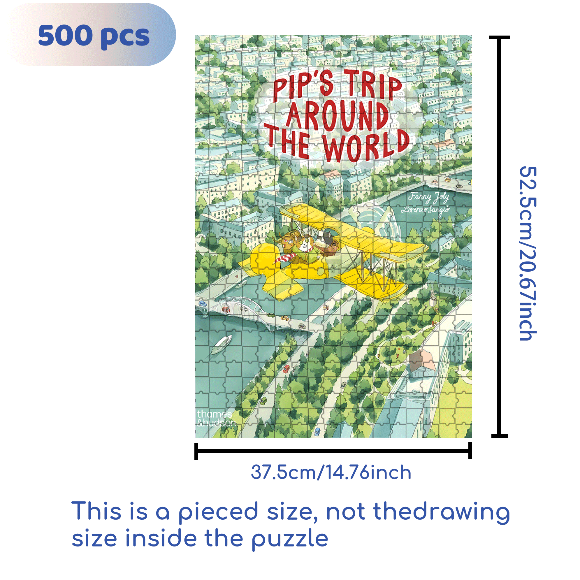 Pip's Trip Around The World 500pcs/1000pcs Jigsaw Puzzle, Scratch-Resistant, Interactive Family Game & Brain-Boosting DIY Decor, Perfect for Halloween, Christmas & New Year Gifts, Family Puzzle Game