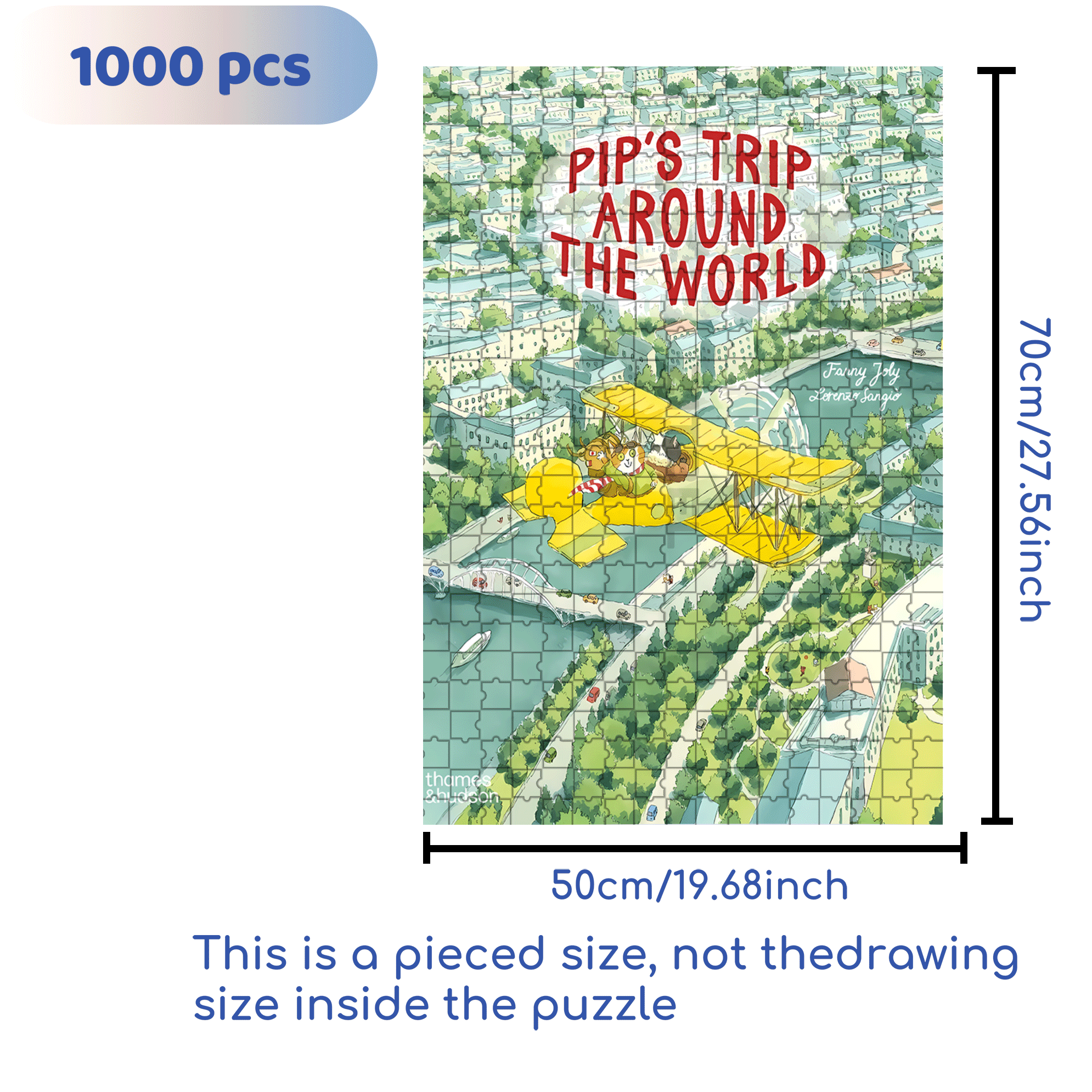 Pip's Trip Around The World 500pcs/1000pcs Jigsaw Puzzle, Scratch-Resistant, Interactive Family Game & Brain-Boosting DIY Decor, Perfect for Halloween, Christmas & New Year Gifts, Family Puzzle Game