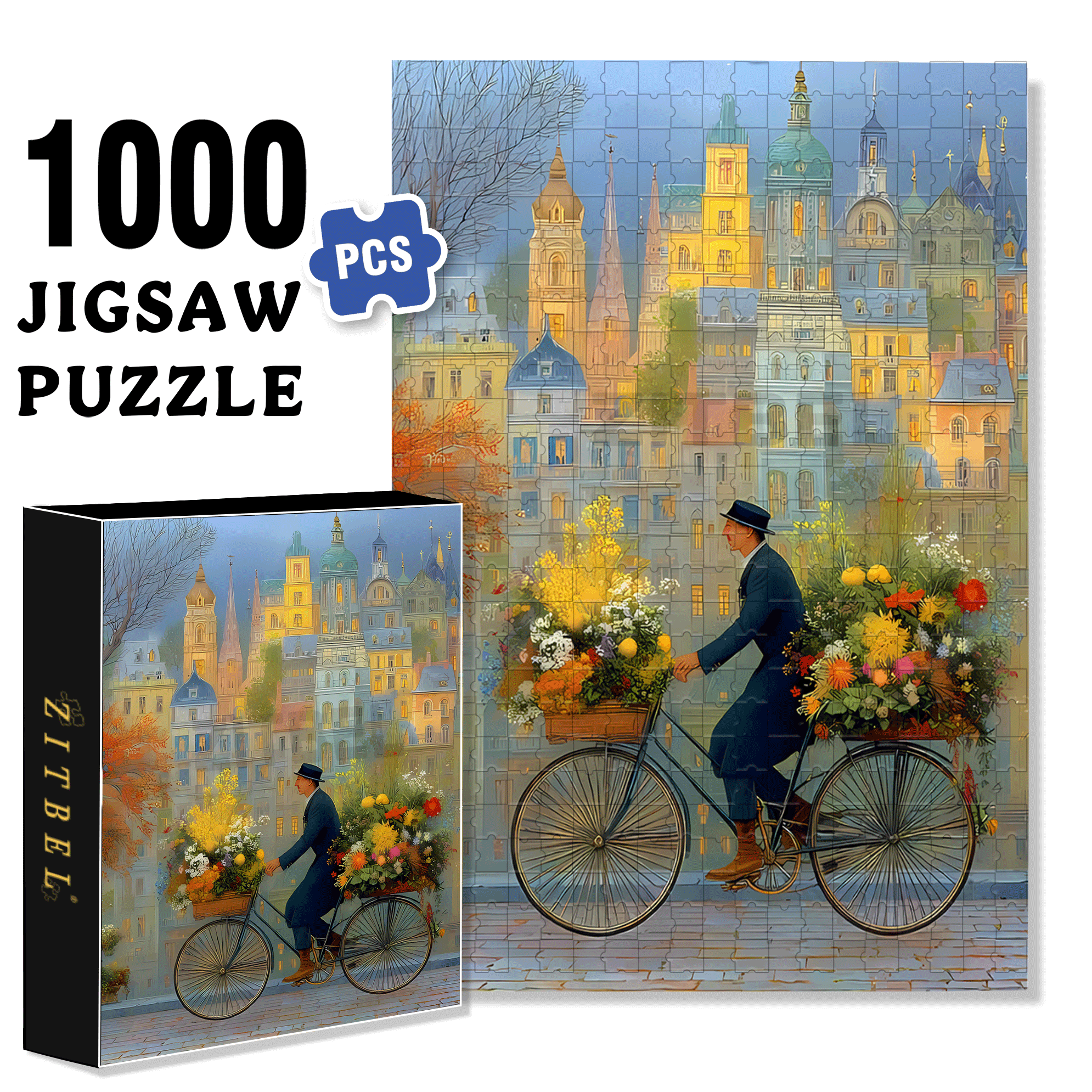 Romantic Gentleman 500pcs/1000pcs Jigsaw Puzzle, Scratch-Resistant, Interactive Family Game & Brain-Boosting DIY Decor, Perfect for Halloween, Christmas & New Year Gifts, Family Puzzle Game
