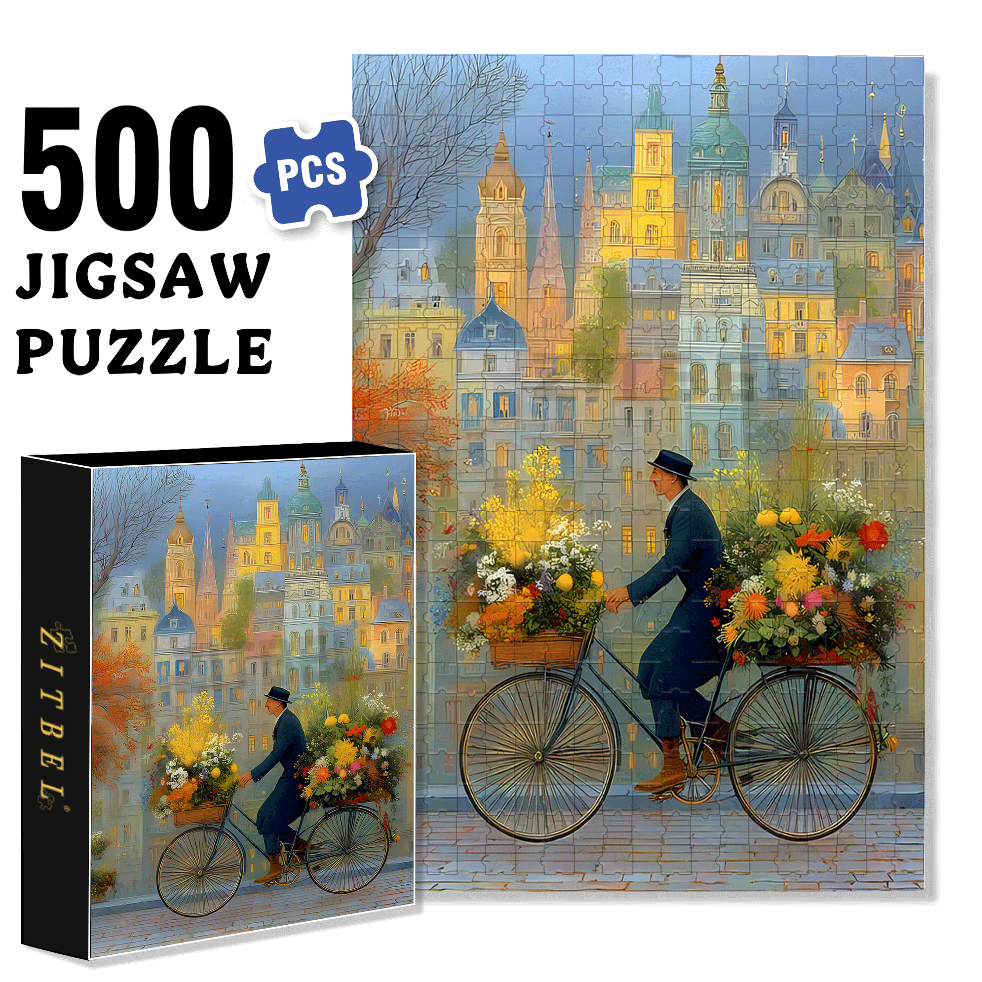 Romantic Gentleman 500pcs/1000pcs Jigsaw Puzzle, Scratch-Resistant, Interactive Family Game & Brain-Boosting DIY Decor, Perfect for Halloween, Christmas & New Year Gifts, Family Puzzle Game