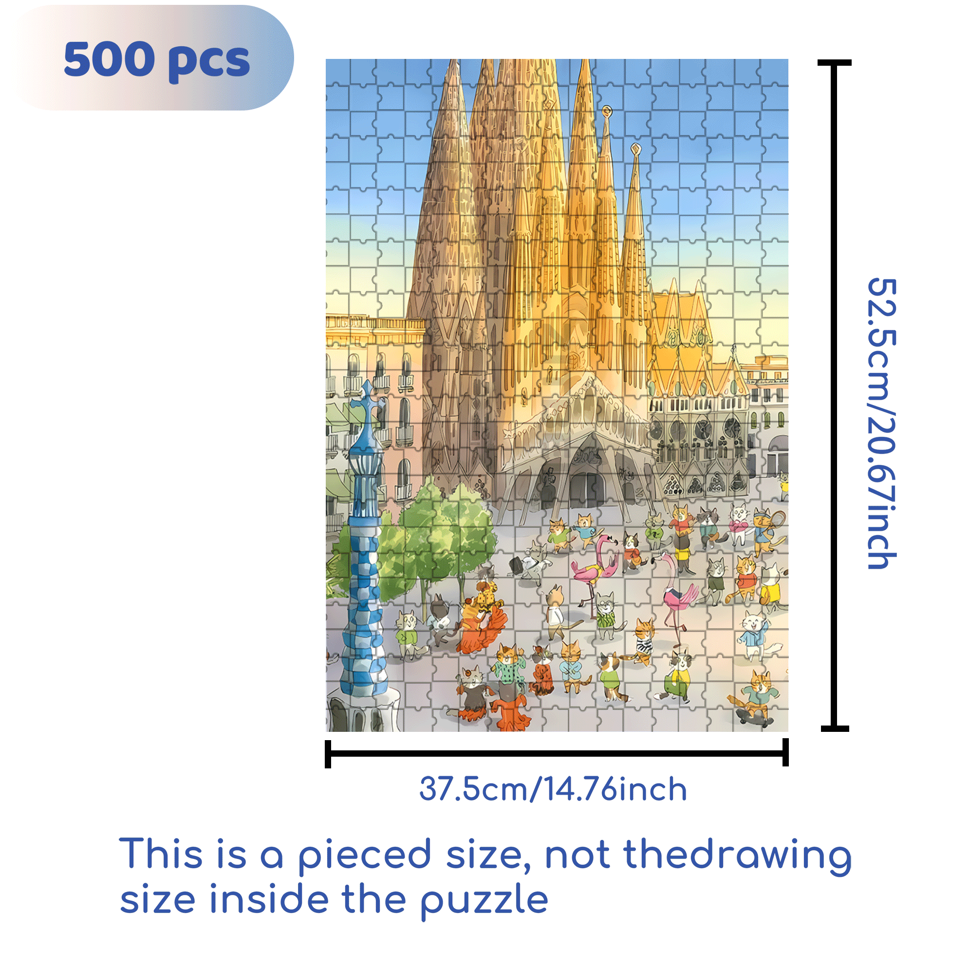 Square Dance 500pcs/1000pcs Jigsaw Puzzle, Scratch-Resistant, Interactive Family Game & Brain-Boosting DIY Decor, Perfect for Halloween, Christmas & New Year Gifts, Family Puzzle Game