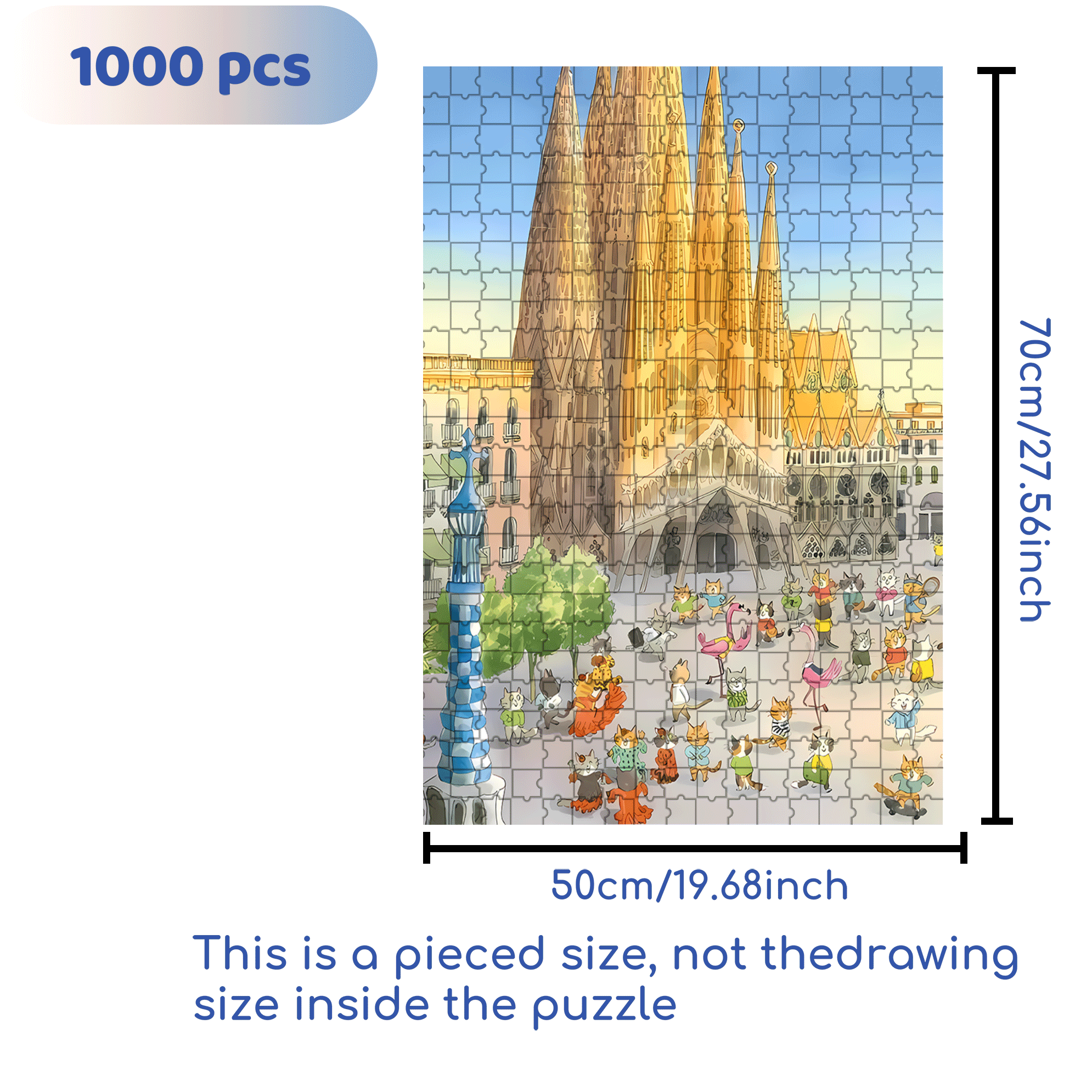 Square Dance 500pcs/1000pcs Jigsaw Puzzle, Scratch-Resistant, Interactive Family Game & Brain-Boosting DIY Decor, Perfect for Halloween, Christmas & New Year Gifts, Family Puzzle Game