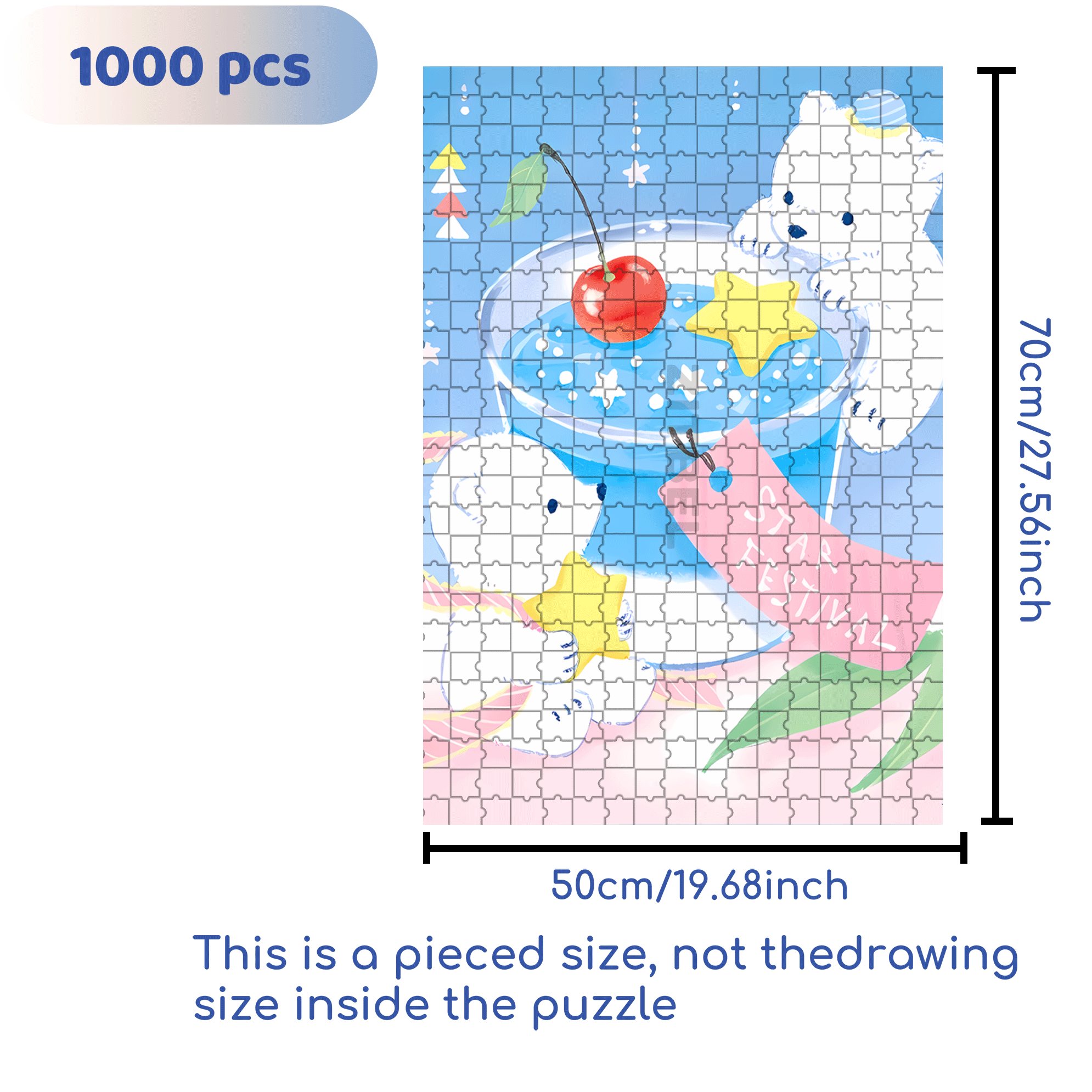Star Festival 500pcs/1000pcs Jigsaw Puzzle, Scratch-Resistant, Interactive Family Game & Brain-Boosting DIY Decor, Perfect for Halloween, Christmas & New Year Gifts, Family Puzzle Game