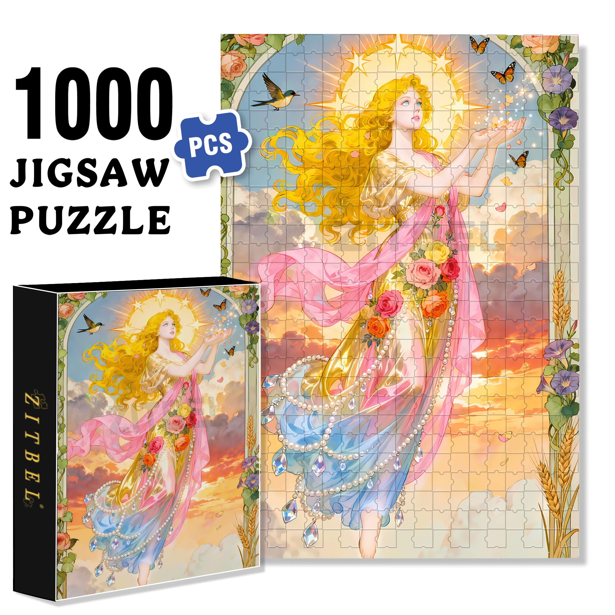 Sun and Hope 500pcs/1000pcs Jigsaw Puzzle, Scratch-Resistant, Interactive Family Game & Brain-Boosting DIY Decor, Perfect for Halloween, Christmas & New Year Gifts, Family Puzzle Game