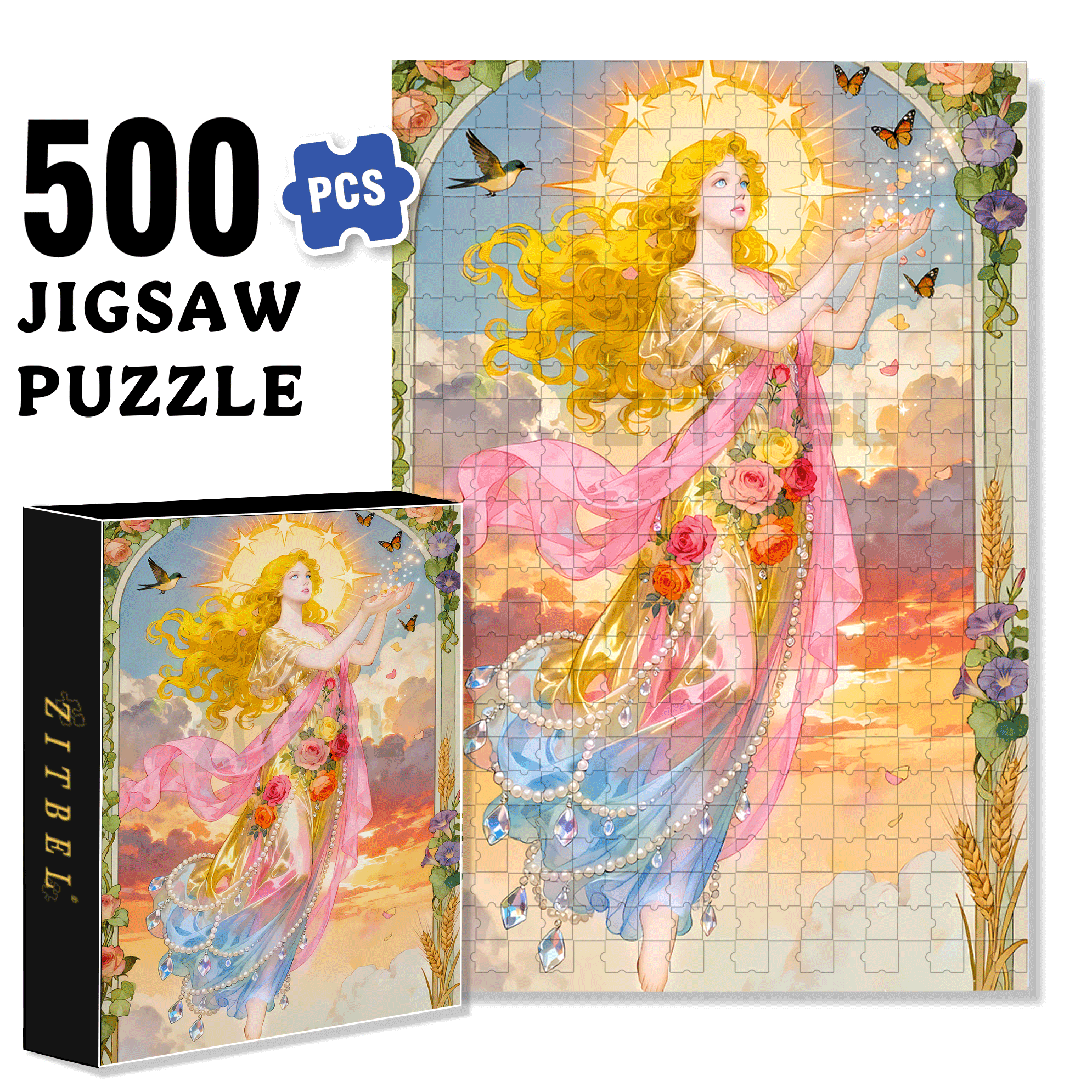 Sun and Hope 500pcs/1000pcs Jigsaw Puzzle, Scratch-Resistant, Interactive Family Game & Brain-Boosting DIY Decor, Perfect for Halloween, Christmas & New Year Gifts, Family Puzzle Game