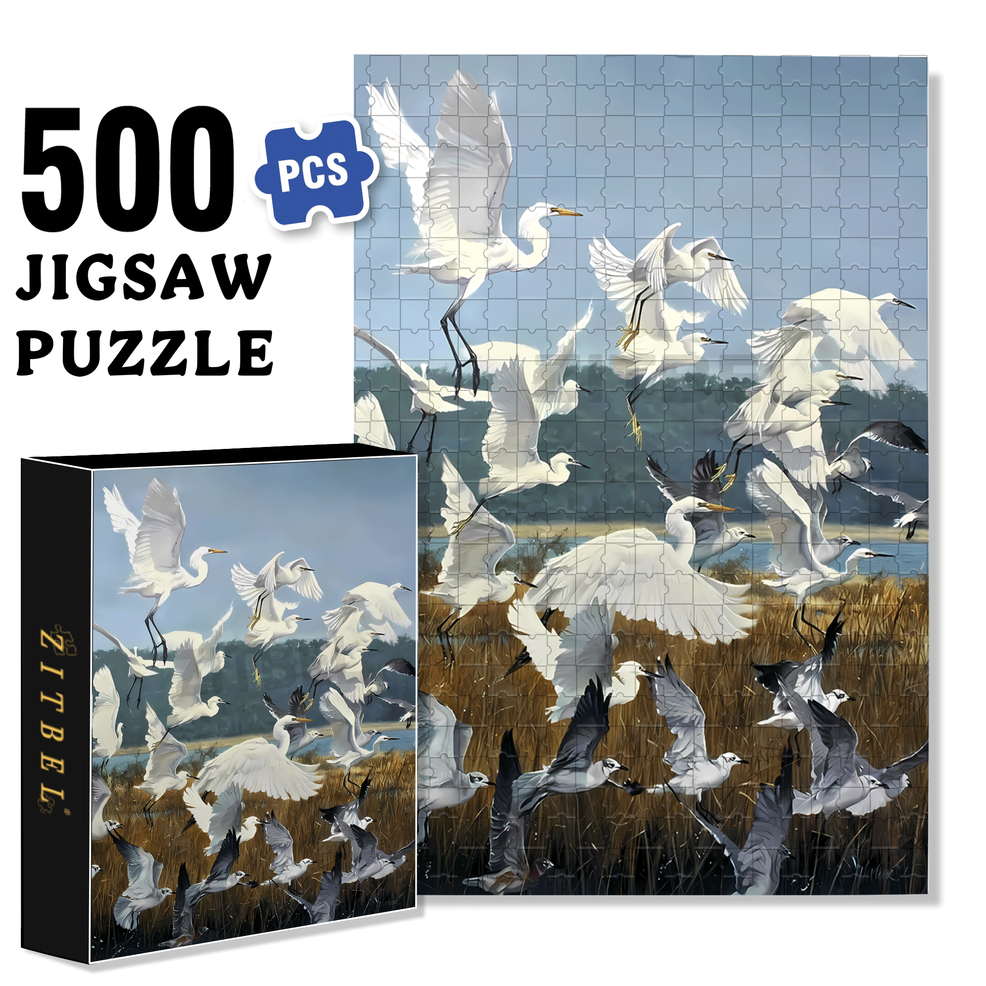 Take Off 500pcs/1000pcs Jigsaw Puzzle, Scratch-Resistant, Interactive Family Game & Brain-Boosting DIY Decor, Perfect for Halloween, Christmas & New Year Gifts, Family Puzzle Game