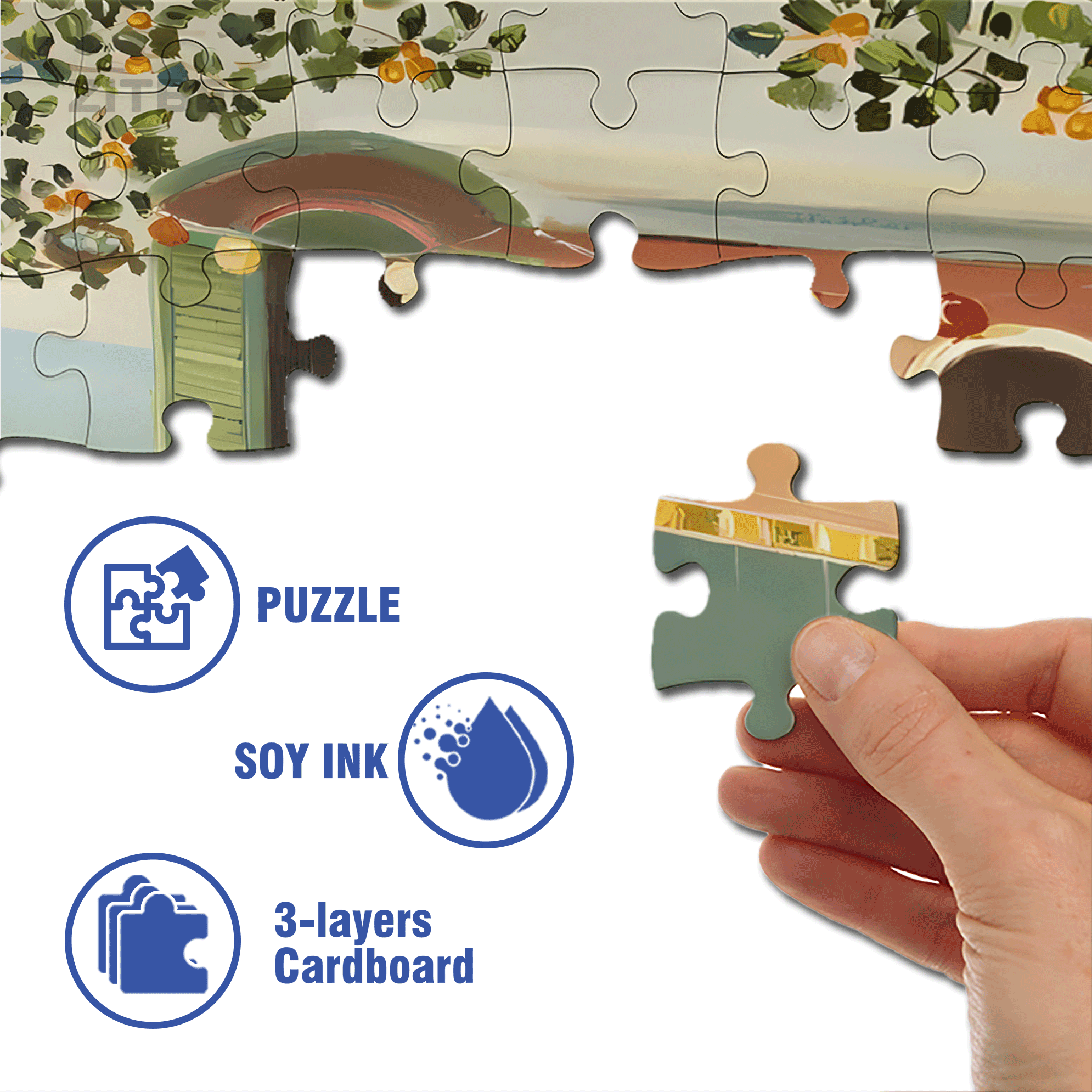The Summer Caravan 500pcs/1000pcs Jigsaw Puzzle, Scratch-Resistant, Interactive Family Game & Brain-Boosting DIY Decor, Perfect for Halloween, Christmas & New Year Gifts, Family Puzzle Game