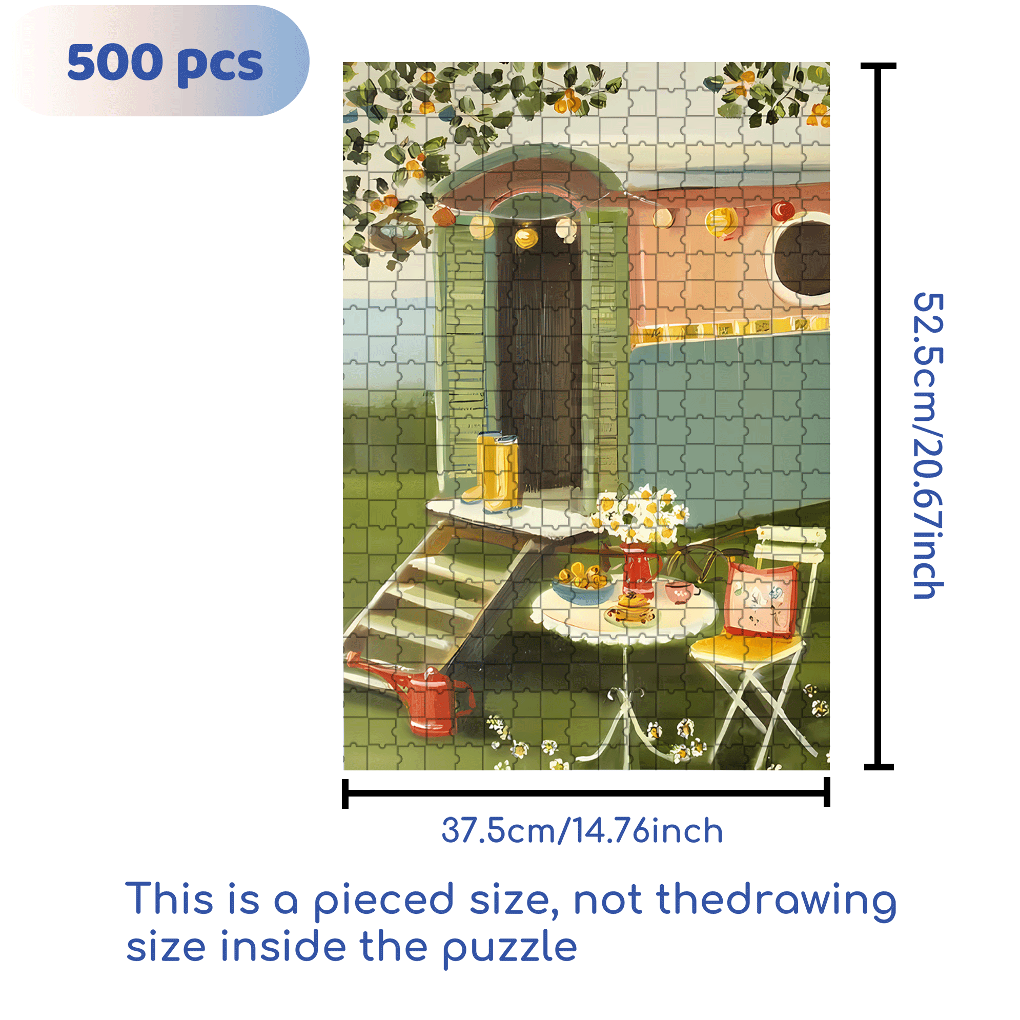 The Summer Caravan 500pcs/1000pcs Jigsaw Puzzle, Scratch-Resistant, Interactive Family Game & Brain-Boosting DIY Decor, Perfect for Halloween, Christmas & New Year Gifts, Family Puzzle Game
