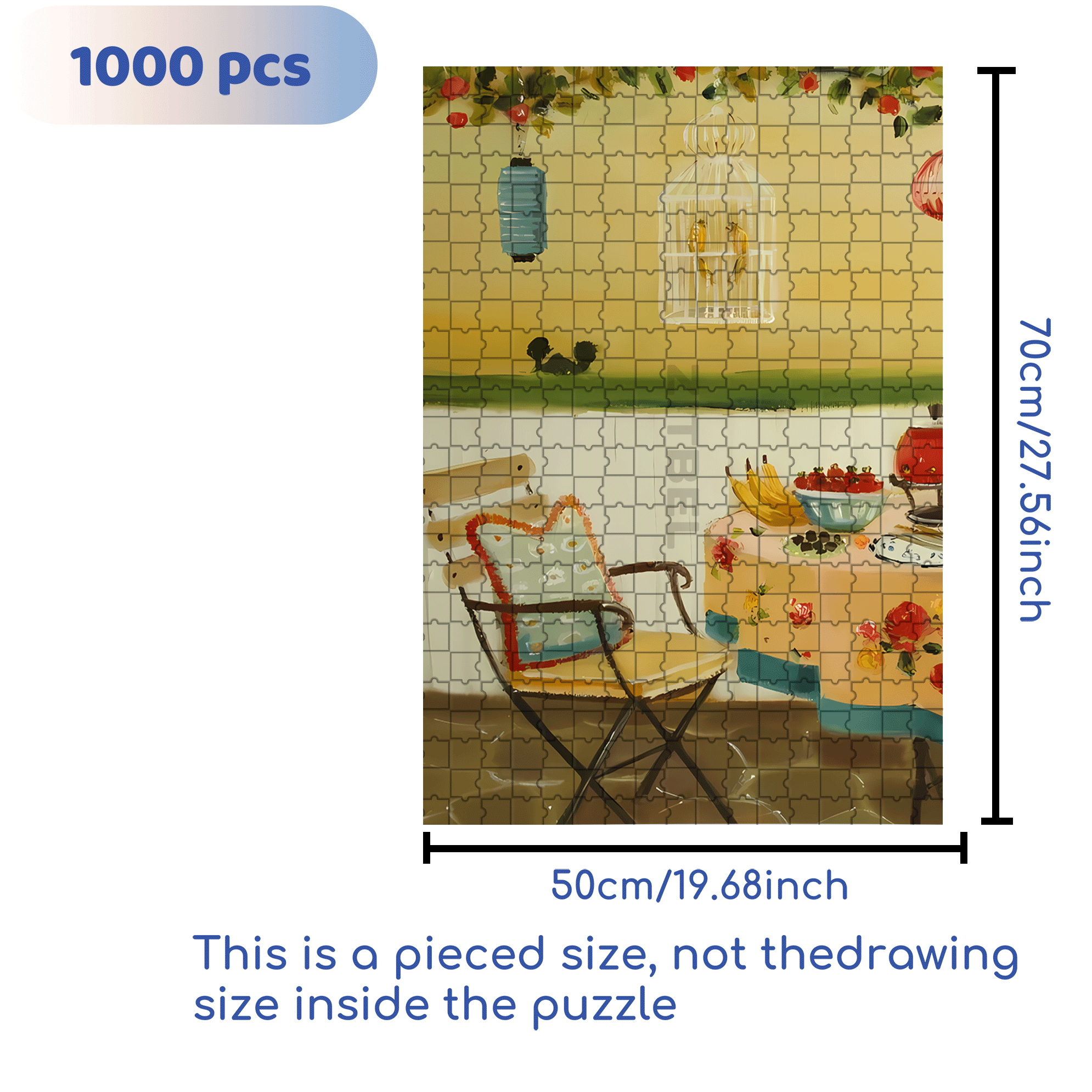 The Sunset Fondue Party 500pcs/1000pcs Jigsaw Puzzle, Scratch-Resistant, Interactive Family Game & Brain-Boosting DIY Decor, Perfect for Halloween, Christmas & New Year Gifts, Family Puzzle Game