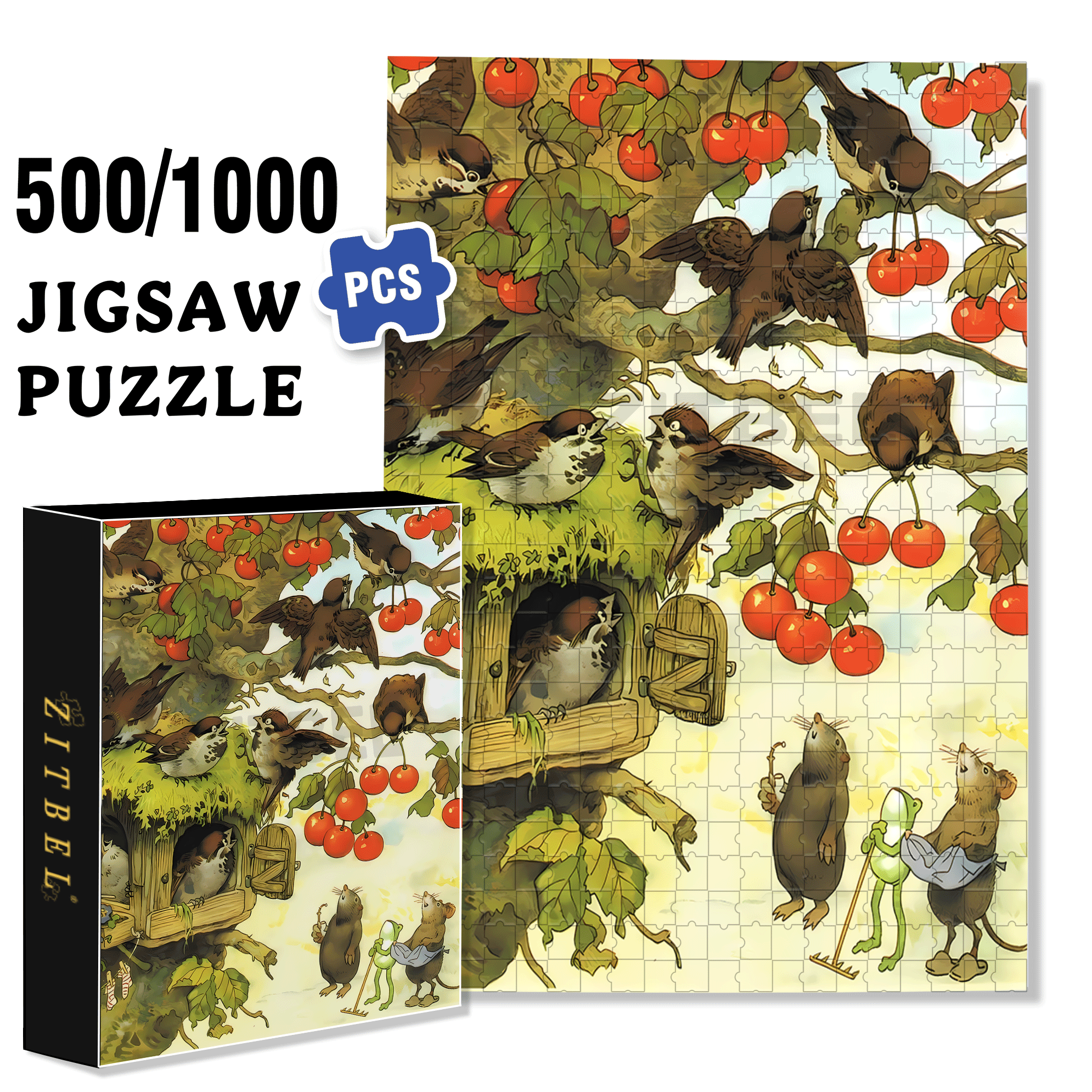 Winter Preparations 500pcs/1000pcs Jigsaw Puzzle, Scratch-Resistant, Interactive Family Game & Brain-Boosting DIY Decor, Perfect for Halloween, Christmas & New Year Gifts, Family Puzzle Game