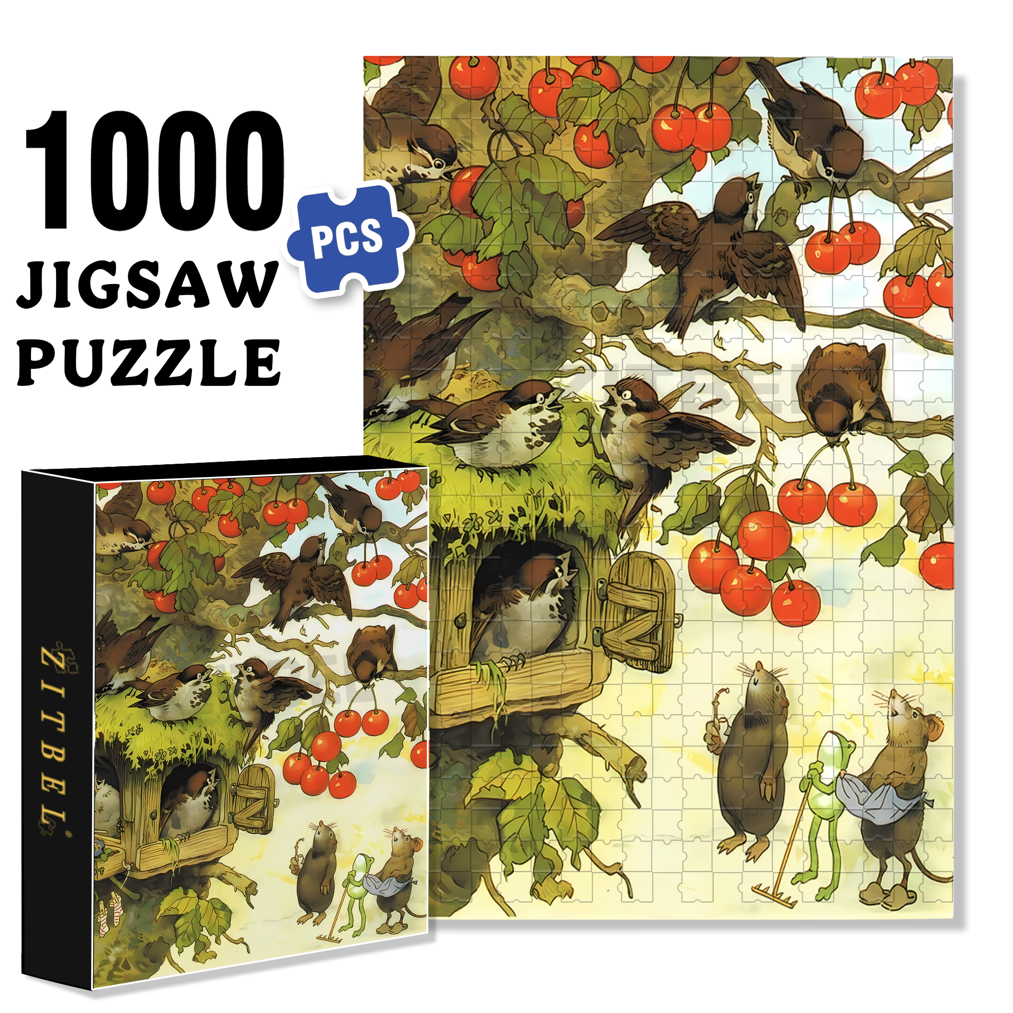 Winter Preparations 500pcs/1000pcs Jigsaw Puzzle, Scratch-Resistant, Interactive Family Game & Brain-Boosting DIY Decor, Perfect for Halloween, Christmas & New Year Gifts, Family Puzzle Game