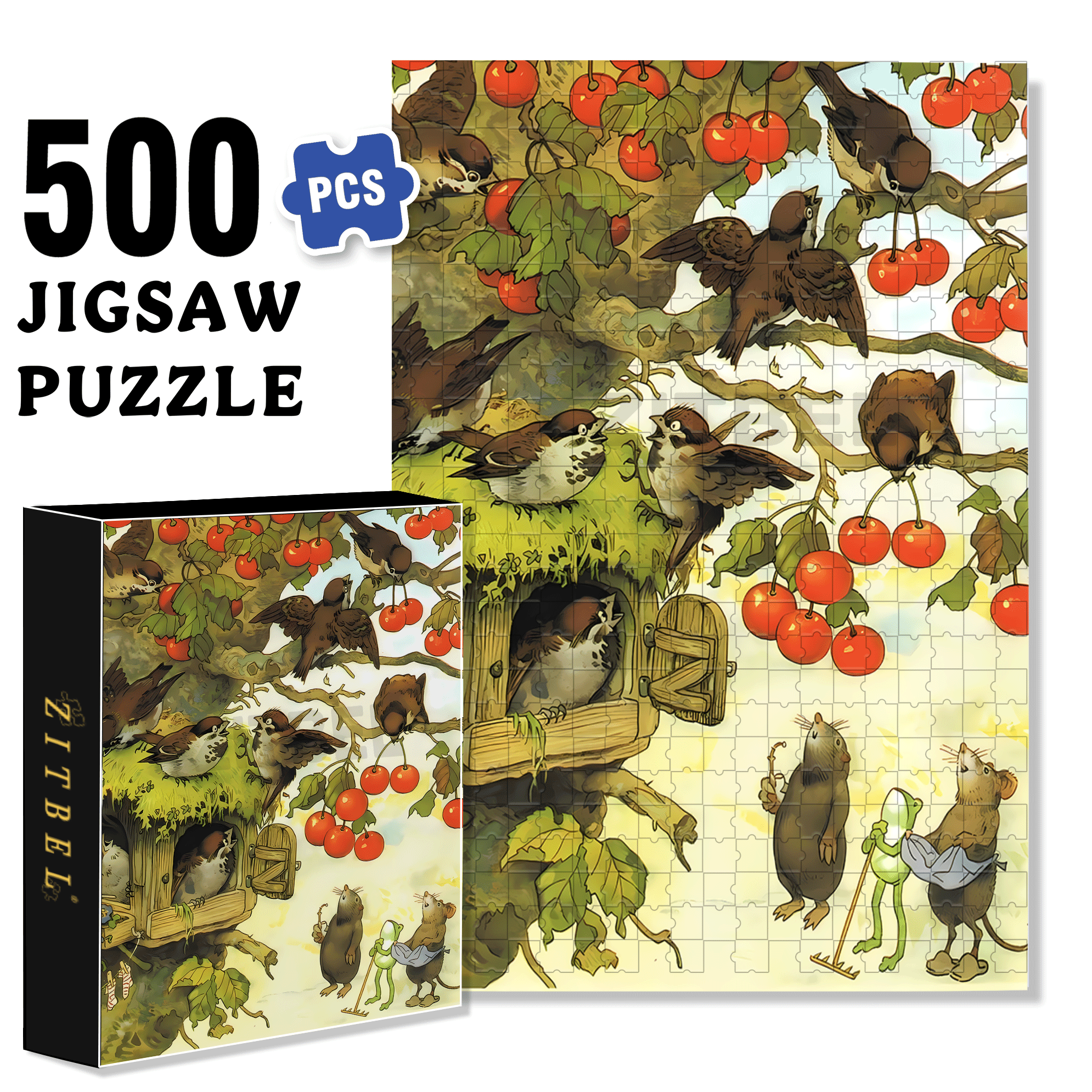 Winter Preparations 500pcs/1000pcs Jigsaw Puzzle, Scratch-Resistant, Interactive Family Game & Brain-Boosting DIY Decor, Perfect for Halloween, Christmas & New Year Gifts, Family Puzzle Game