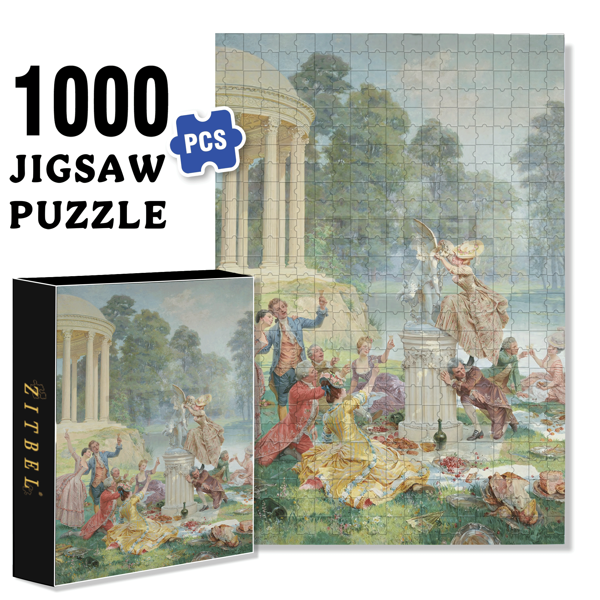 Afternoon Revelry 500pcs/1000pcs Jigsaw Puzzle, Scratch-Resistant, Interactive Family Game & Brain-Boosting DIY Decor, Perfect for Halloween, Christmas & New Year Gifts, Family Puzzle Game