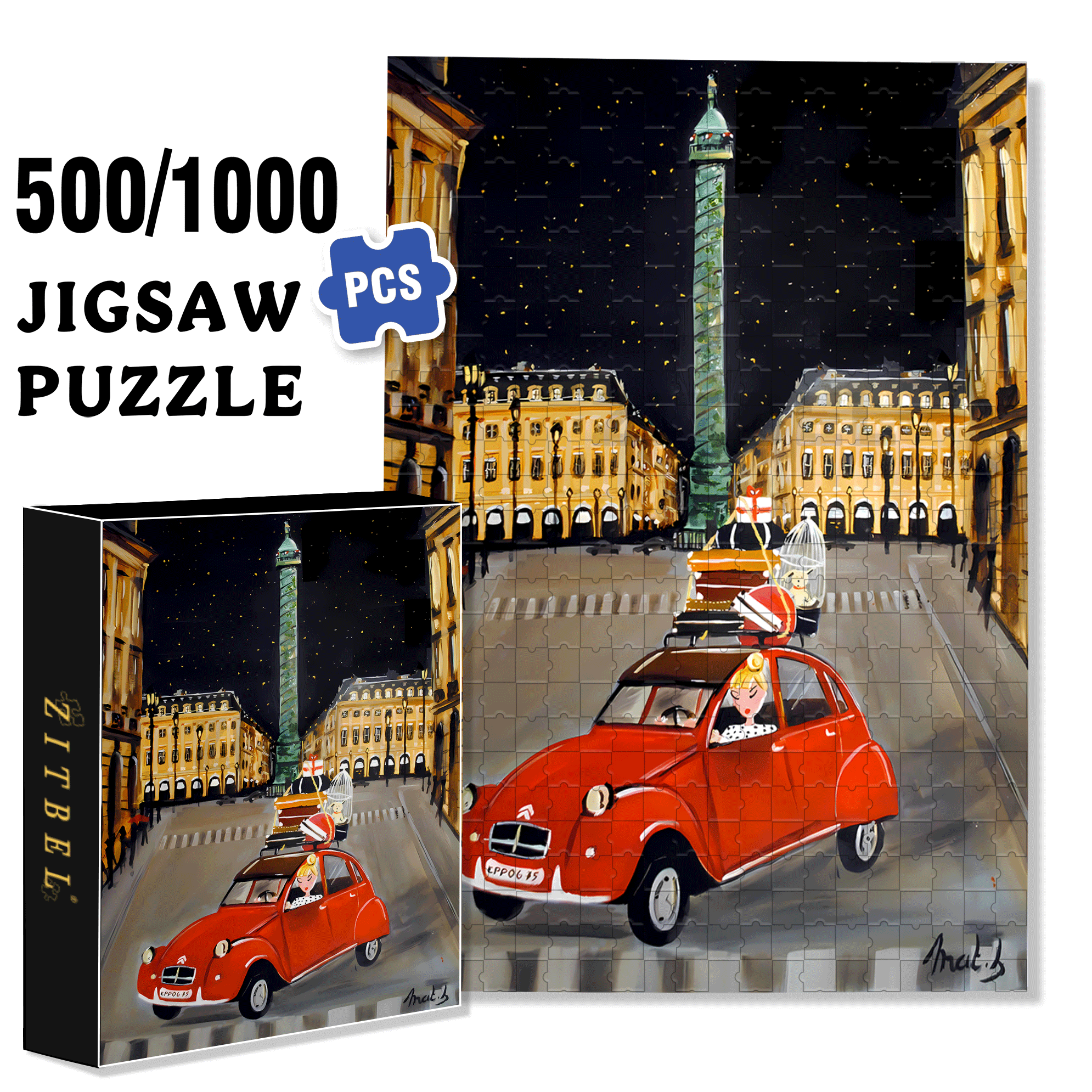 All Right Reserved  500pcs/1000pcs Jigsaw Puzzle, Scratch-Resistant, Interactive Family Game & Brain-Boosting DIY Decor, Perfect for Halloween, Christmas & New Year Gifts, Family Puzzle Game