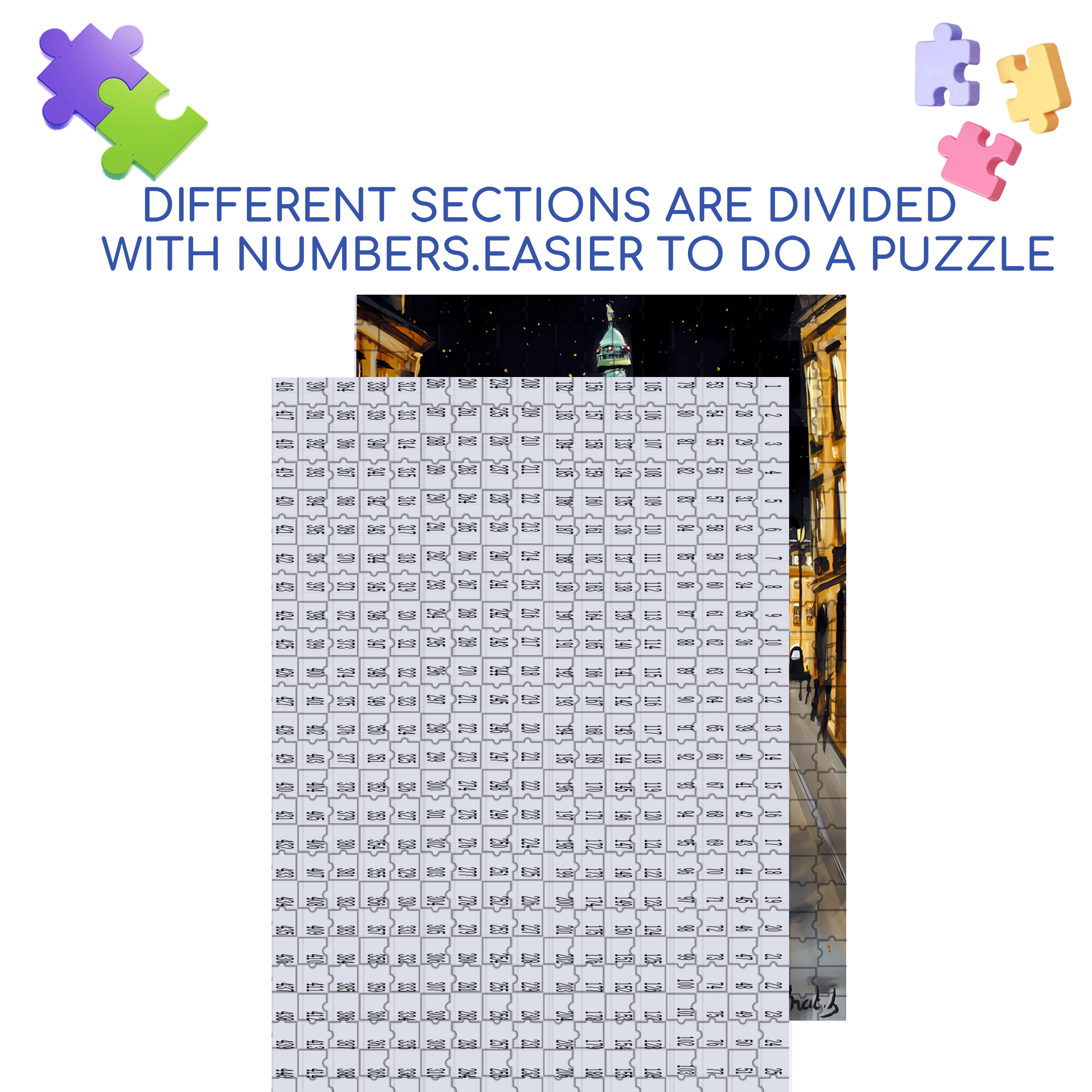 All Right Reserved  500pcs/1000pcs Jigsaw Puzzle, Scratch-Resistant, Interactive Family Game & Brain-Boosting DIY Decor, Perfect for Halloween, Christmas & New Year Gifts, Family Puzzle Game