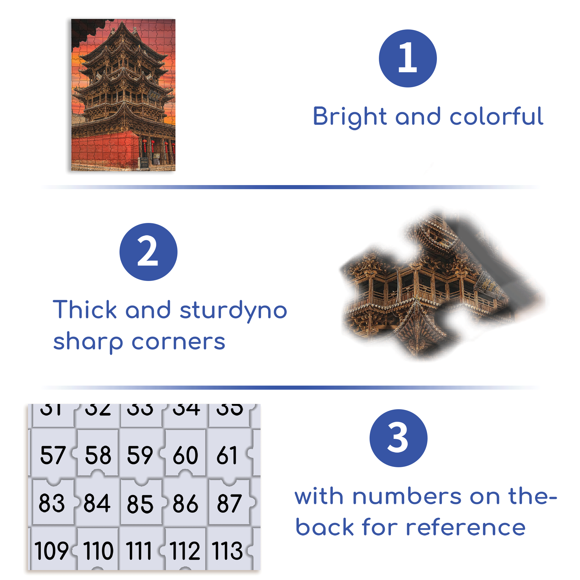 Ancient Chinese Architecture 6 500pcs/1000pcs Jigsaw Puzzle, Scratch-Resistant, Interactive Family Game & Brain-Boosting DIY Decor, Perfect for Halloween, Christmas & New Year Gifts, Family Puzzle Game