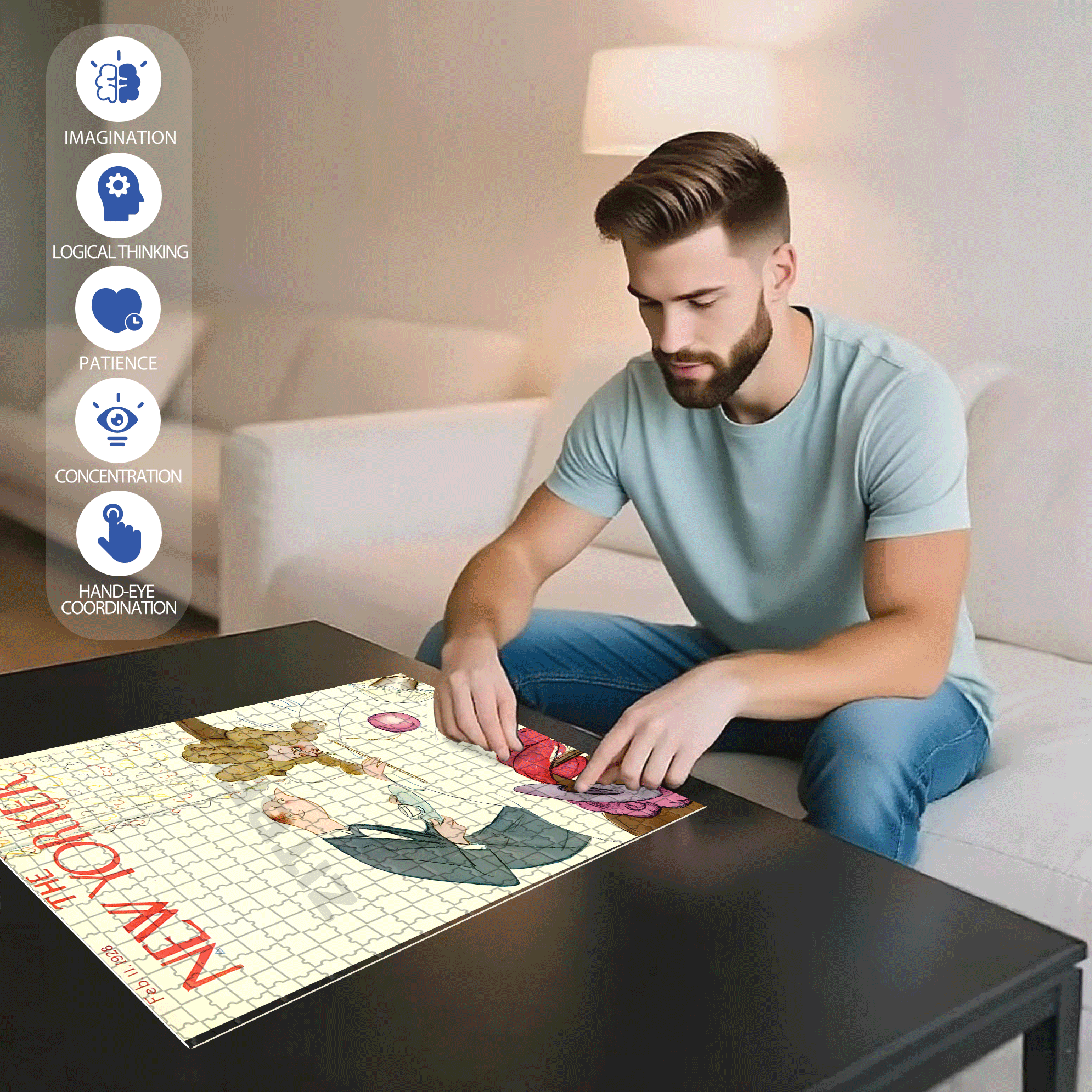 Awakening 500pcs/1000pcs Jigsaw Puzzle, Scratch-Resistant, Interactive Family Game & Brain-Boosting DIY Decor, Perfect for Halloween, Christmas & New Year Gifts, Family Puzzle Game
