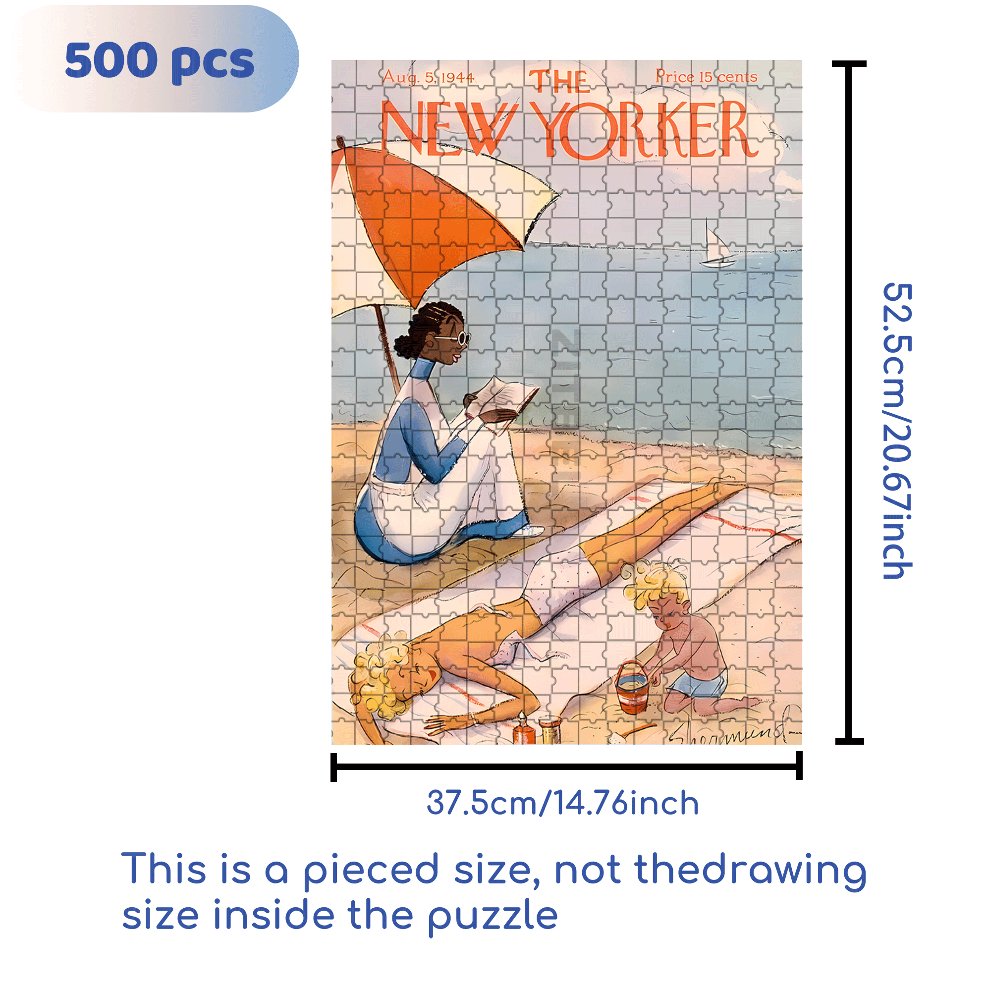 Bask In The Sun 500pcs/1000pcs Jigsaw Puzzle, Scratch-Resistant, Interactive Family Game & Brain-Boosting DIY Decor, Perfect for Halloween, Christmas & New Year Gifts, Family Puzzle Game