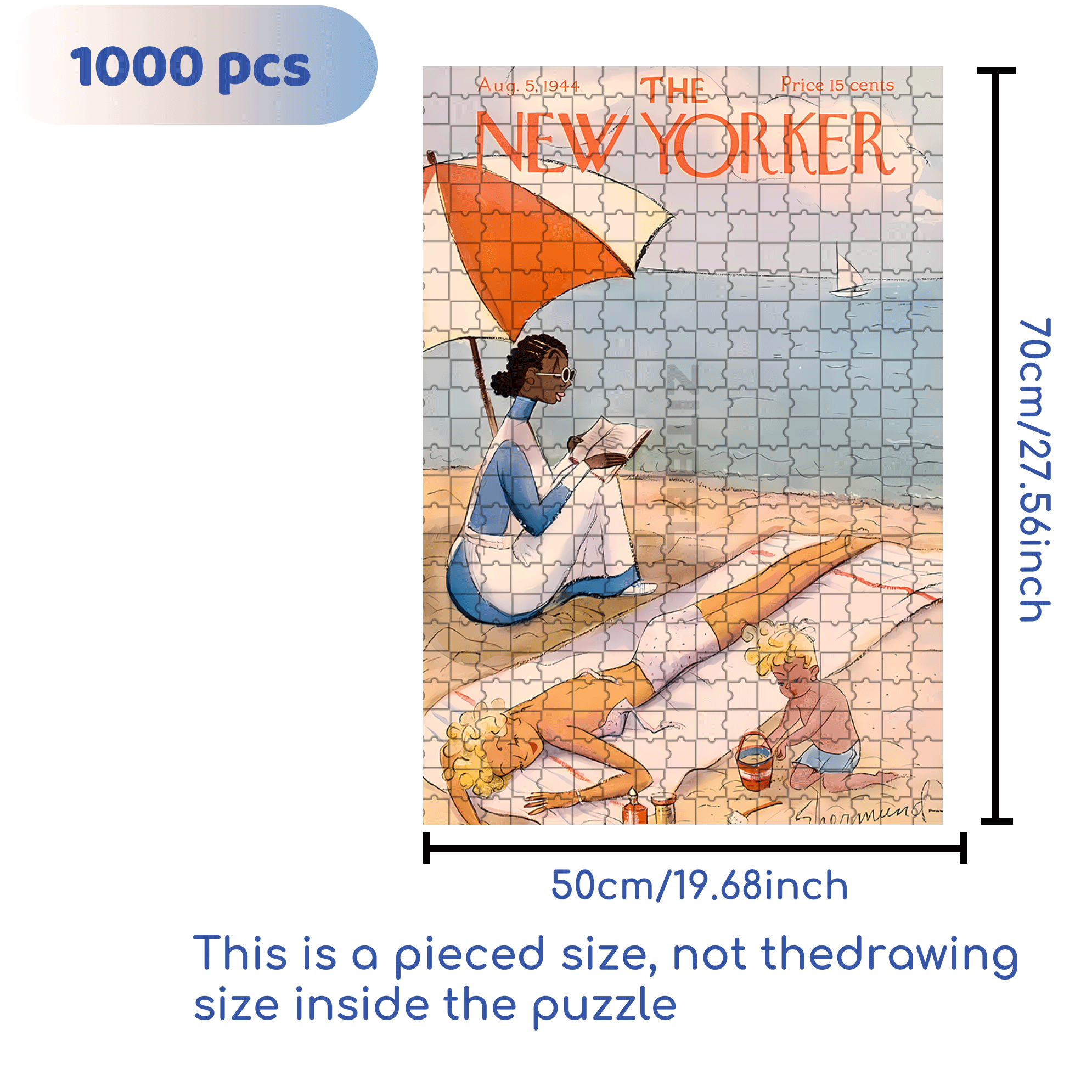 Bask In The Sun 500pcs/1000pcs Jigsaw Puzzle, Scratch-Resistant, Interactive Family Game & Brain-Boosting DIY Decor, Perfect for Halloween, Christmas & New Year Gifts, Family Puzzle Game