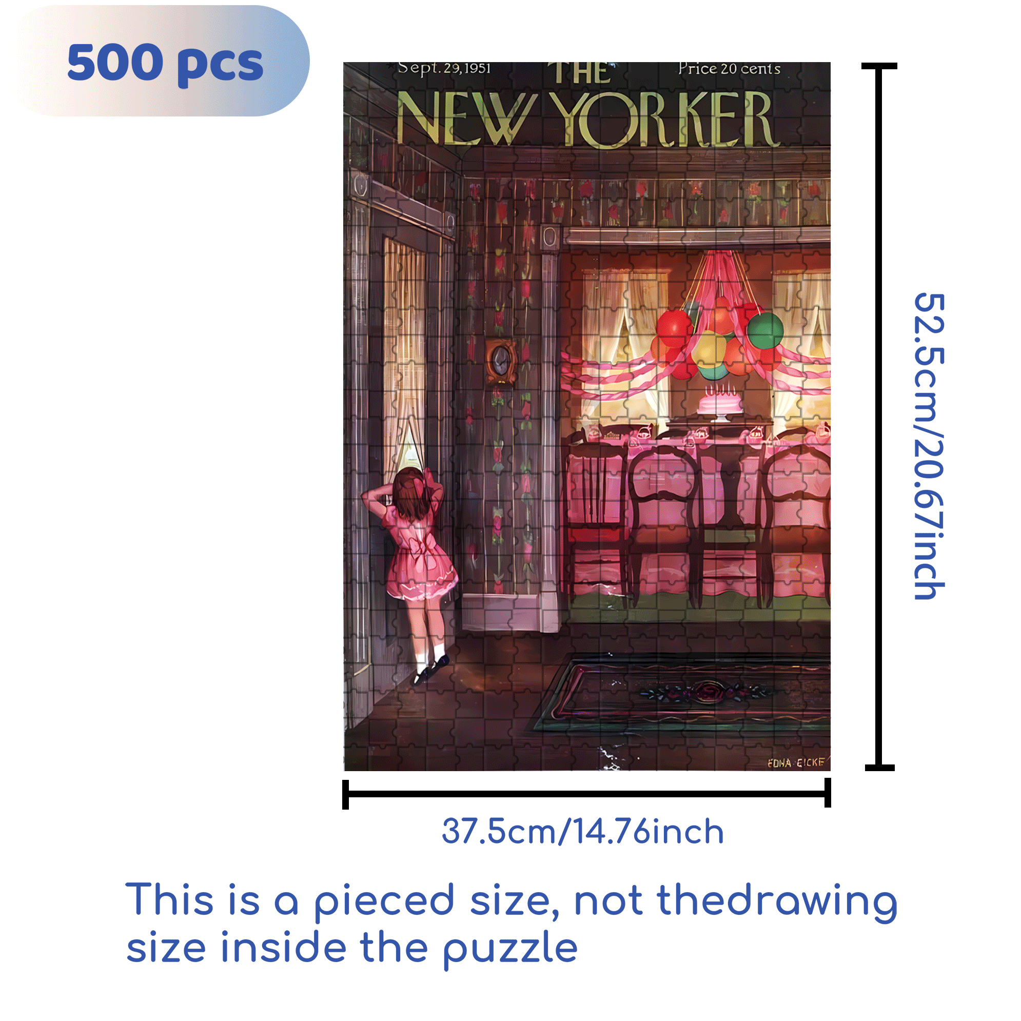 Before The Birthday Party 500pcs/1000pcs Jigsaw Puzzle, Scratch-Resistant, Interactive Family Game & Brain-Boosting DIY Decor, Perfect for Halloween, Christmas & New Year Gifts, Family Puzzle Game