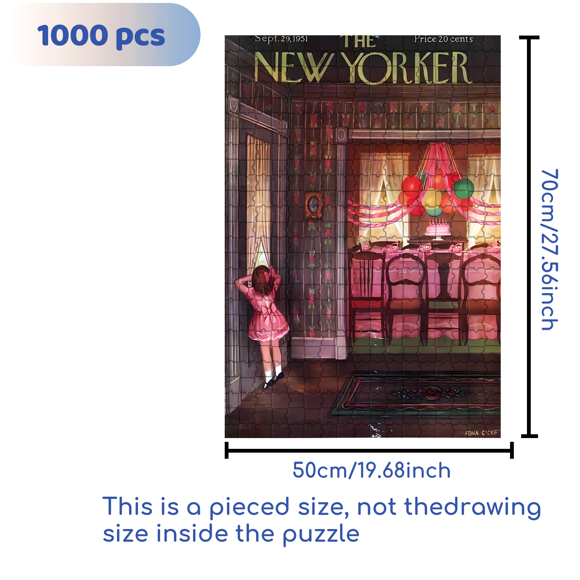 Before The Birthday Party 500pcs/1000pcs Jigsaw Puzzle, Scratch-Resistant, Interactive Family Game & Brain-Boosting DIY Decor, Perfect for Halloween, Christmas & New Year Gifts, Family Puzzle Game