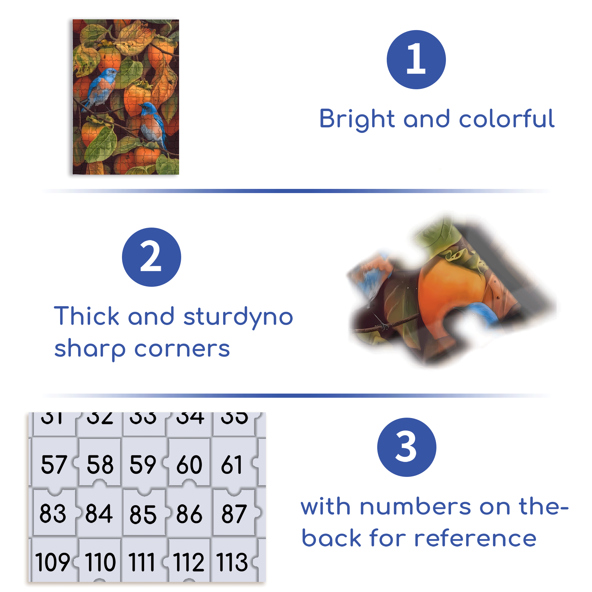 Blue Bird 500pcs/1000pcs Jigsaw Puzzle, Scratch-Resistant, Interactive Family Game & Brain-Boosting DIY Decor, Perfect for Halloween, Christmas & New Year Gifts, Family Puzzle Game