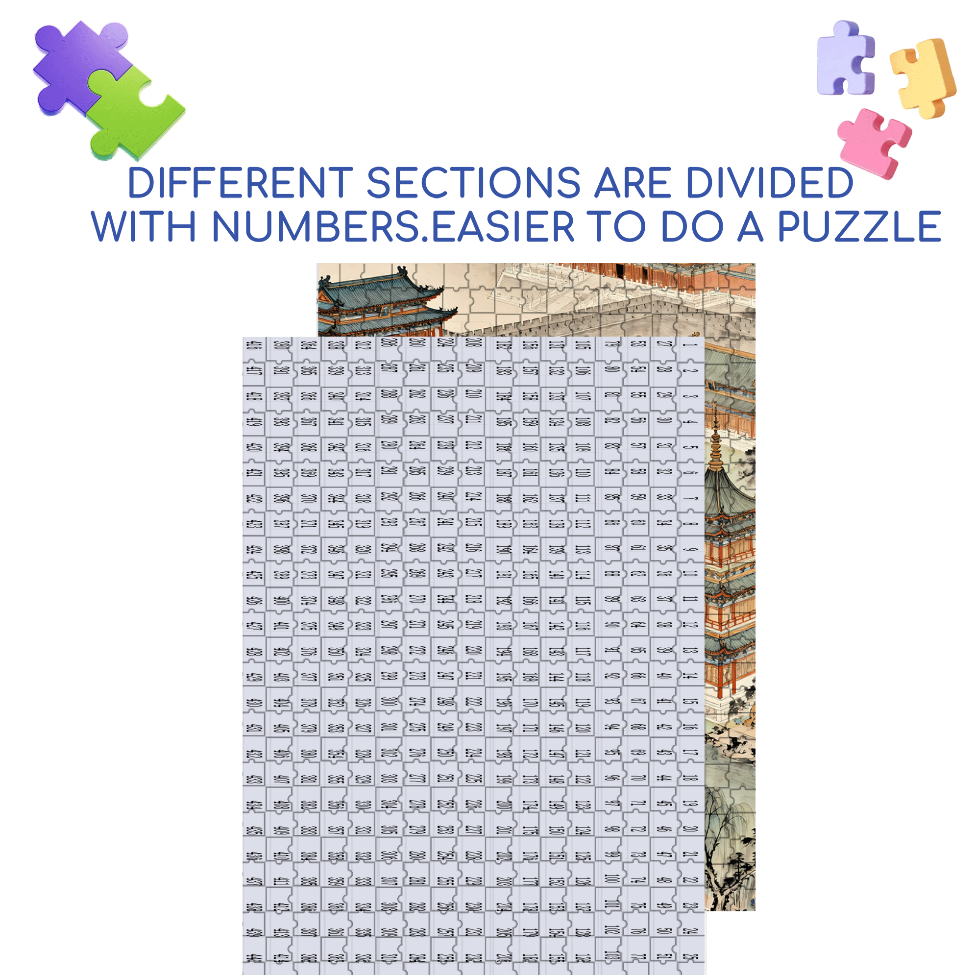 Bustling Ancient Street 500pcs/1000pcs Jigsaw Puzzle, Scratch-Resistant, Interactive Family Game & Brain-Boosting DIY Decor, Perfect for Halloween, Christmas & New Year Gifts, Family Puzzle Game