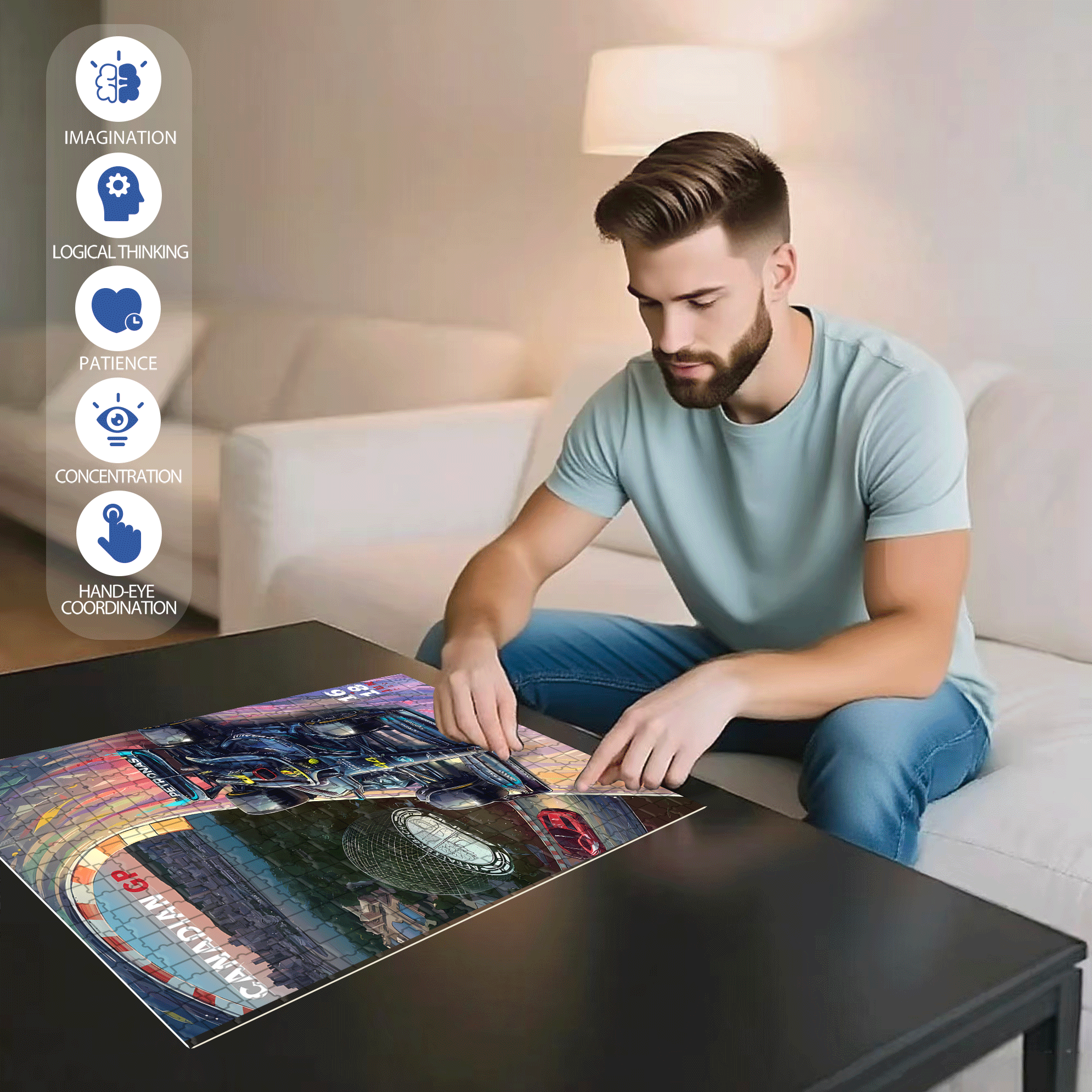 Canadian GP 500pcs/1000pcs Jigsaw Puzzle, Scratch-Resistant, Interactive Family Game & Brain-Boosting DIY Decor, Perfect for Halloween, Christmas & New Year Gifts, Family Puzzle Game