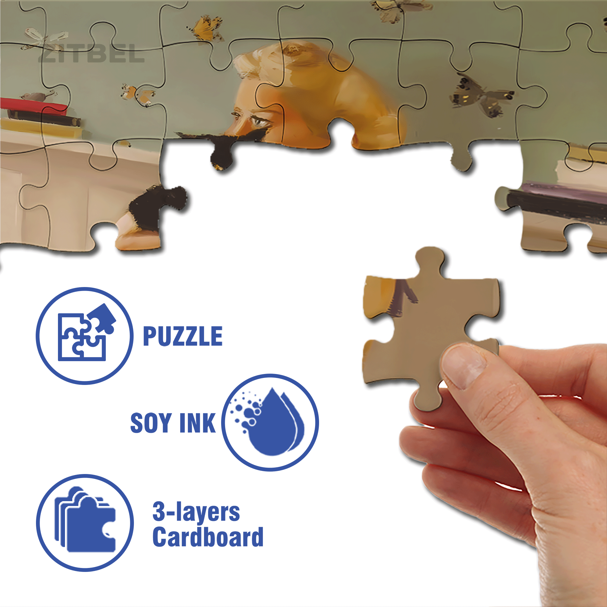 Cat And Mouse 2 500pcs/1000pcs Jigsaw Puzzle, Scratch-Resistant, Interactive Family Game & Brain-Boosting DIY Decor, Perfect for Halloween, Christmas & New Year Gifts, Family Puzzle Game