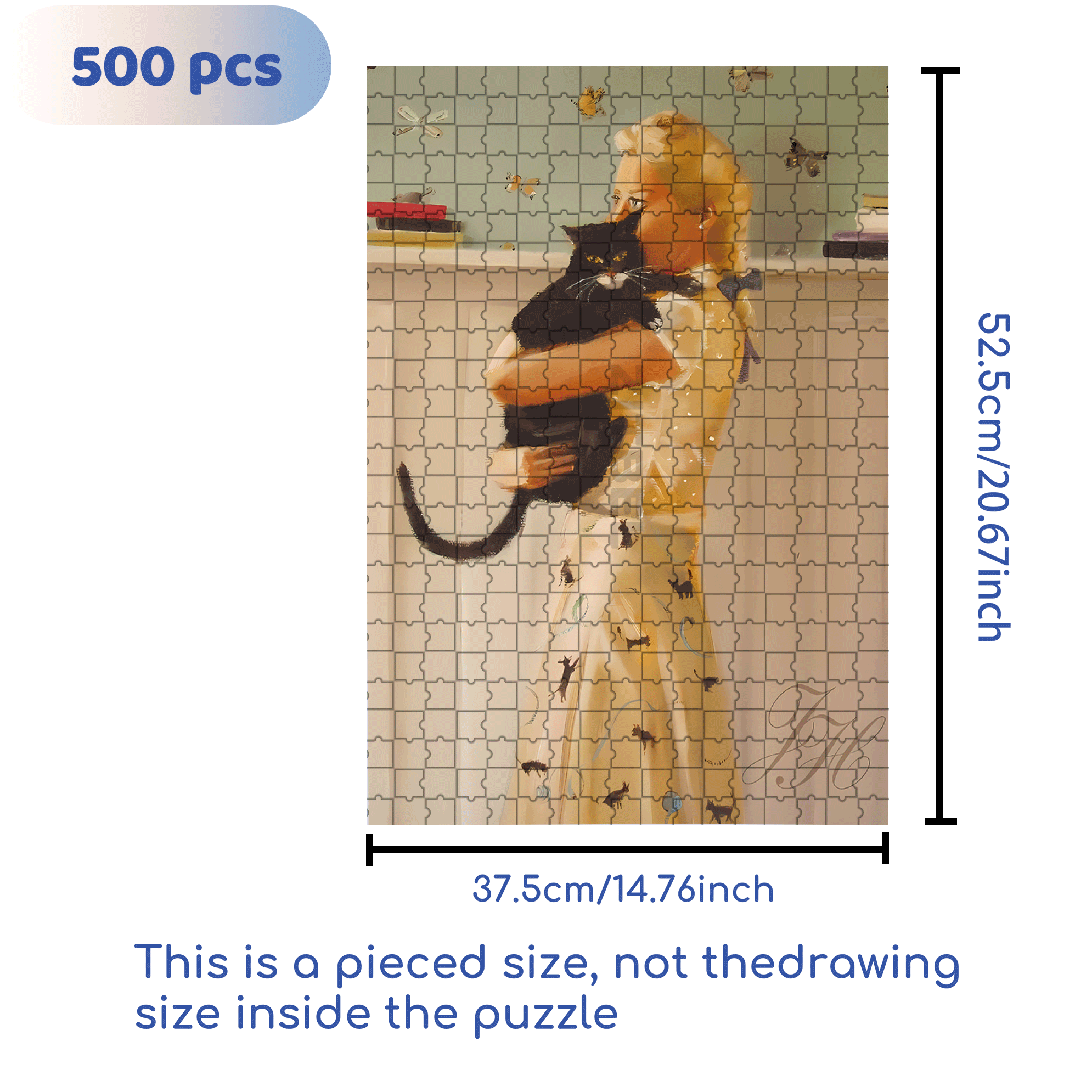 Cat And Mouse 2 500pcs/1000pcs Jigsaw Puzzle, Scratch-Resistant, Interactive Family Game & Brain-Boosting DIY Decor, Perfect for Halloween, Christmas & New Year Gifts, Family Puzzle Game