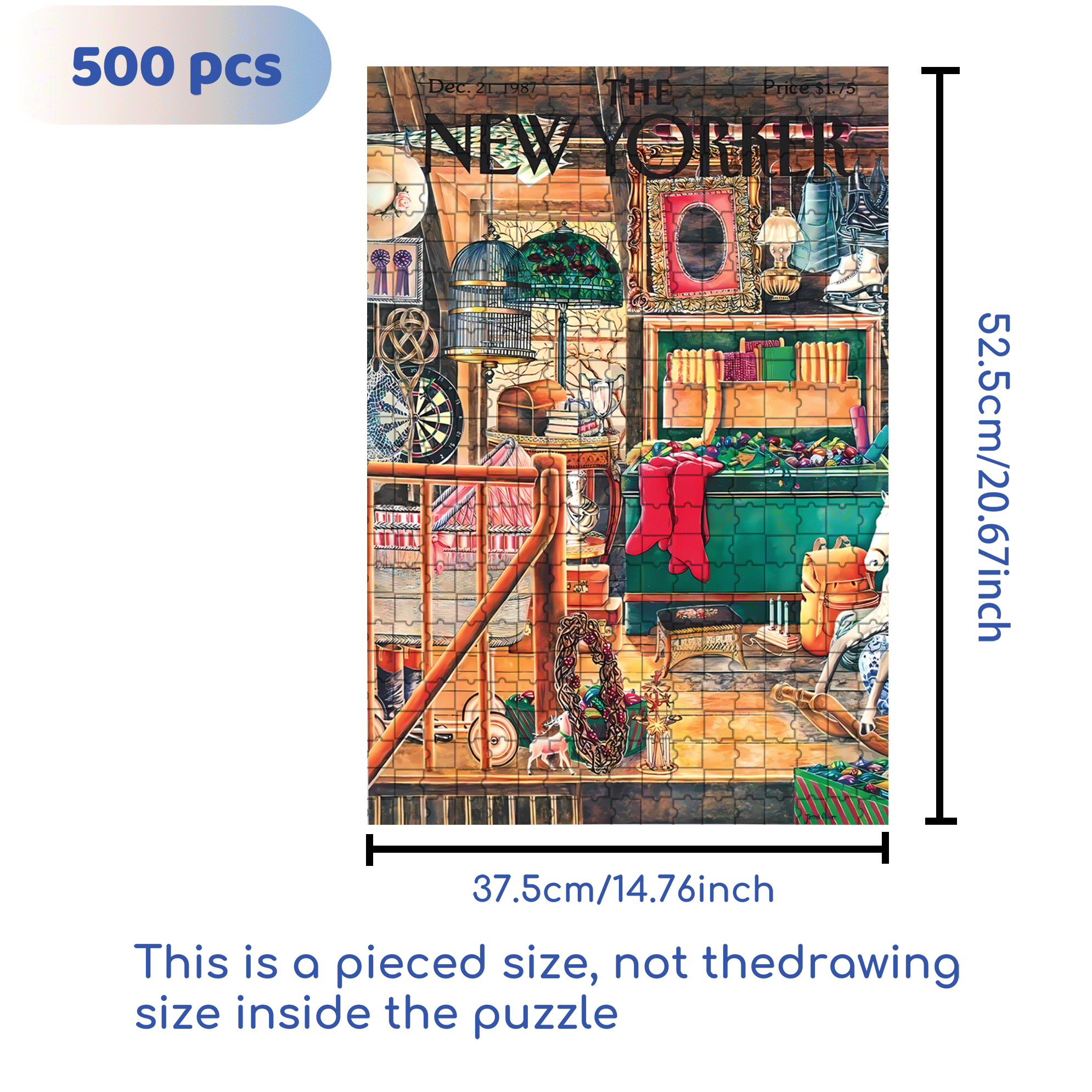 Christmas Attic 500pcs/1000pcs Jigsaw Puzzle, Scratch-Resistant, Interactive Family Game & Brain-Boosting DIY Decor, Perfect for Halloween, Christmas & New Year Gifts, Family Puzzle Game