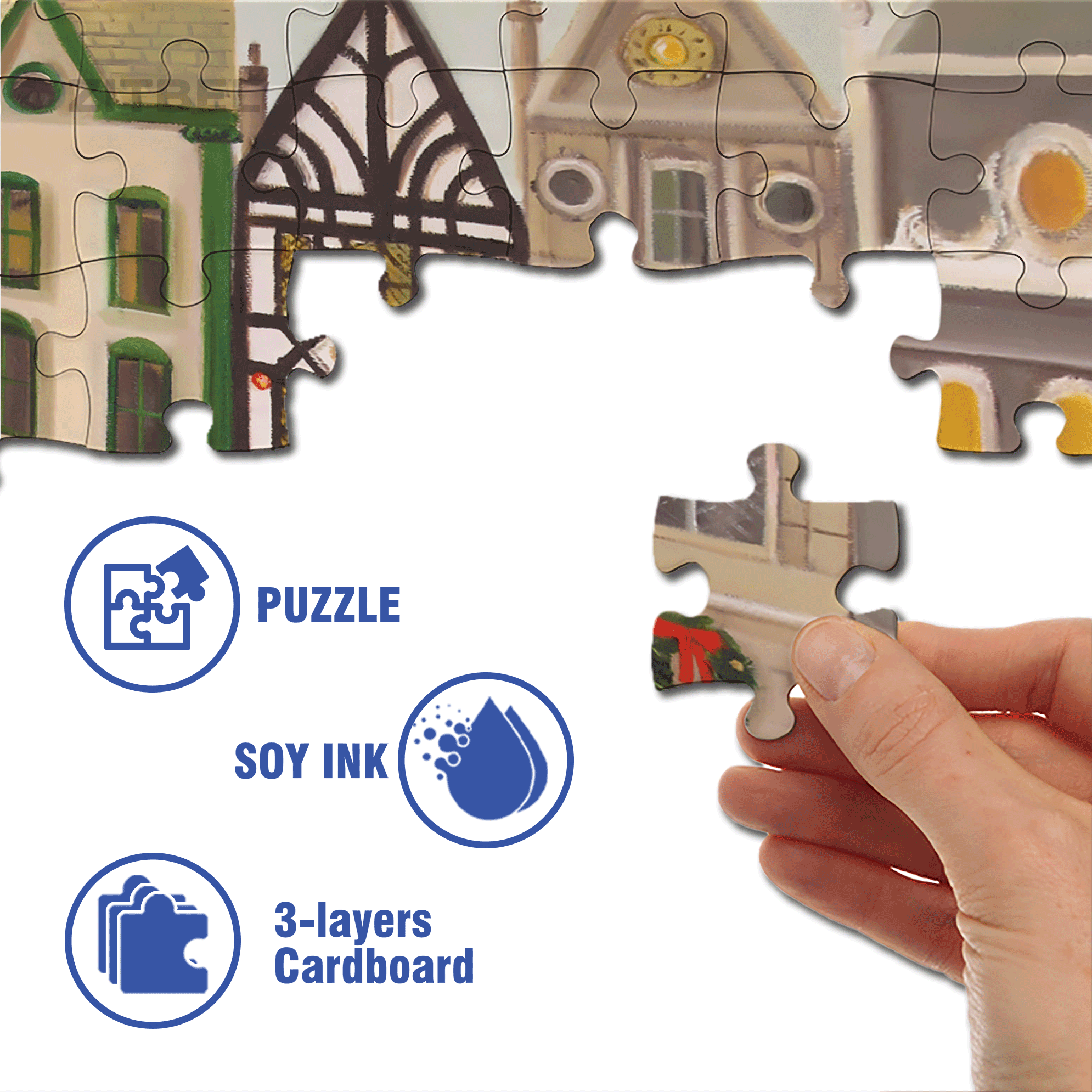 Christmas Cheer 500pcs/1000pcs Jigsaw Puzzle, Scratch-Resistant, Interactive Family Game & Brain-Boosting DIY Decor, Perfect for Halloween, Christmas & New Year Gifts, Family Puzzle Game