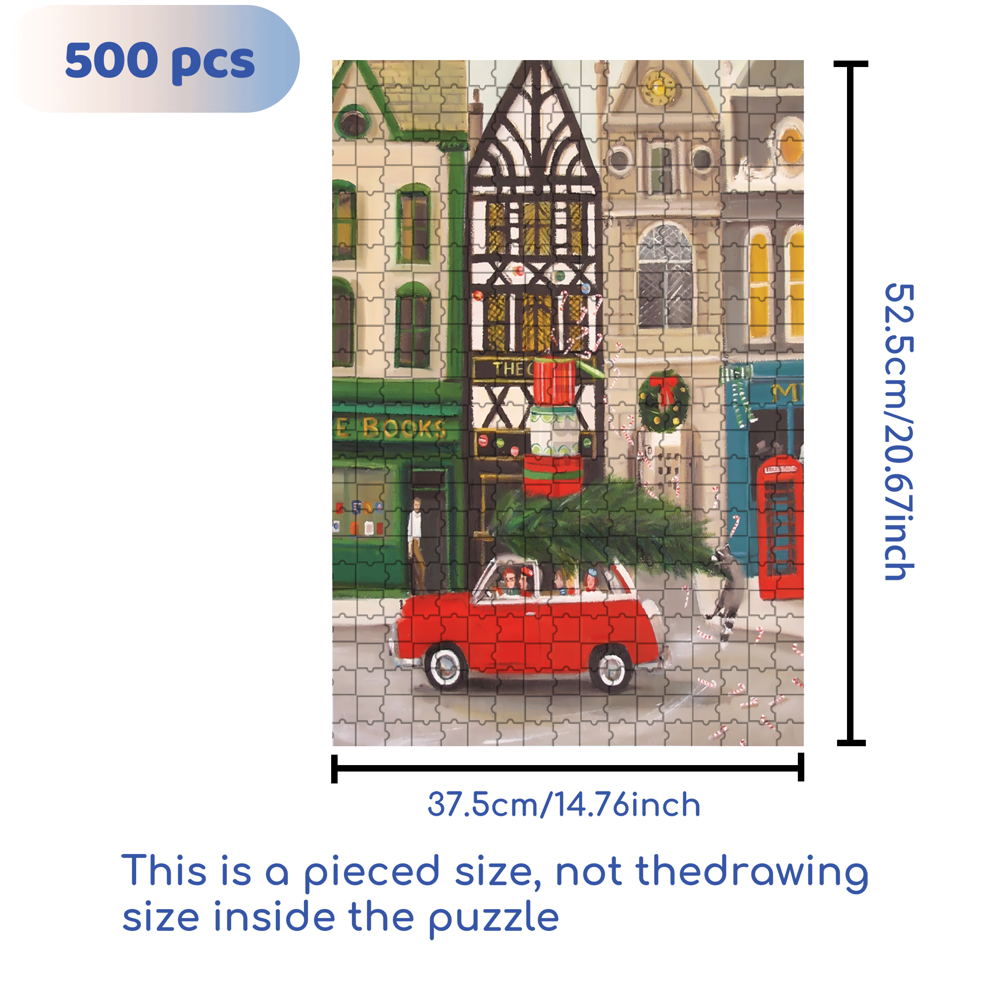 Christmas Cheer 500pcs/1000pcs Jigsaw Puzzle, Scratch-Resistant, Interactive Family Game & Brain-Boosting DIY Decor, Perfect for Halloween, Christmas & New Year Gifts, Family Puzzle Game