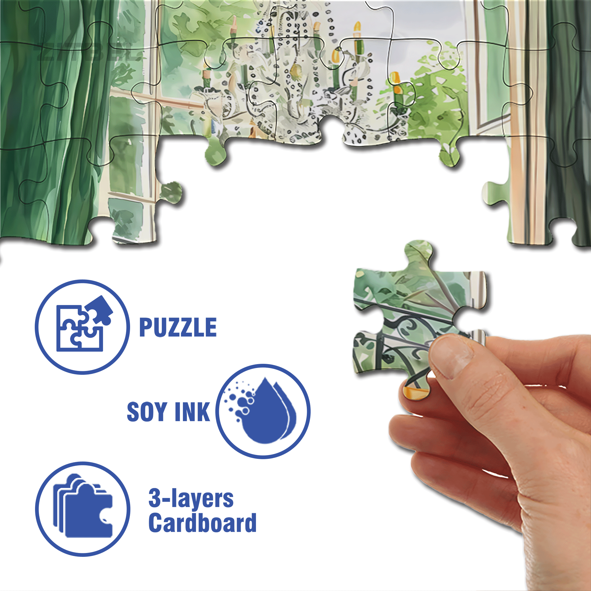 Comfortable Living Room 500pcs/1000pcs Jigsaw Puzzle, Scratch-Resistant, Interactive Family Game & Brain-Boosting DIY Decor, Perfect for Halloween, Christmas & New Year Gifts, Family Puzzle Game