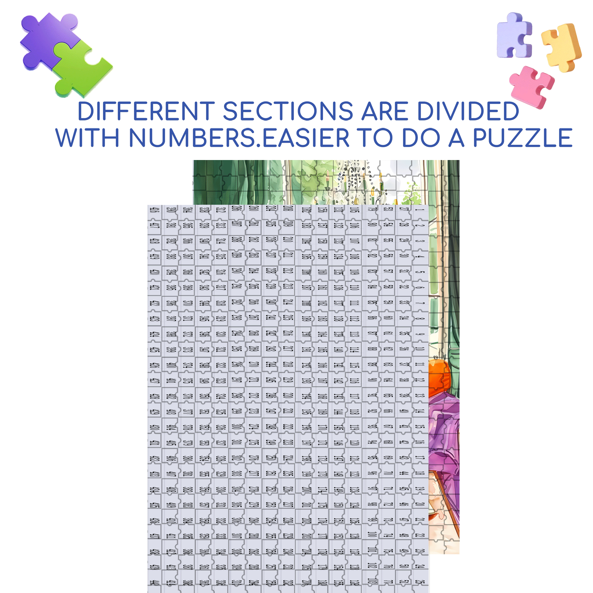 Comfortable Living Room 500pcs/1000pcs Jigsaw Puzzle, Scratch-Resistant, Interactive Family Game & Brain-Boosting DIY Decor, Perfect for Halloween, Christmas & New Year Gifts, Family Puzzle Game