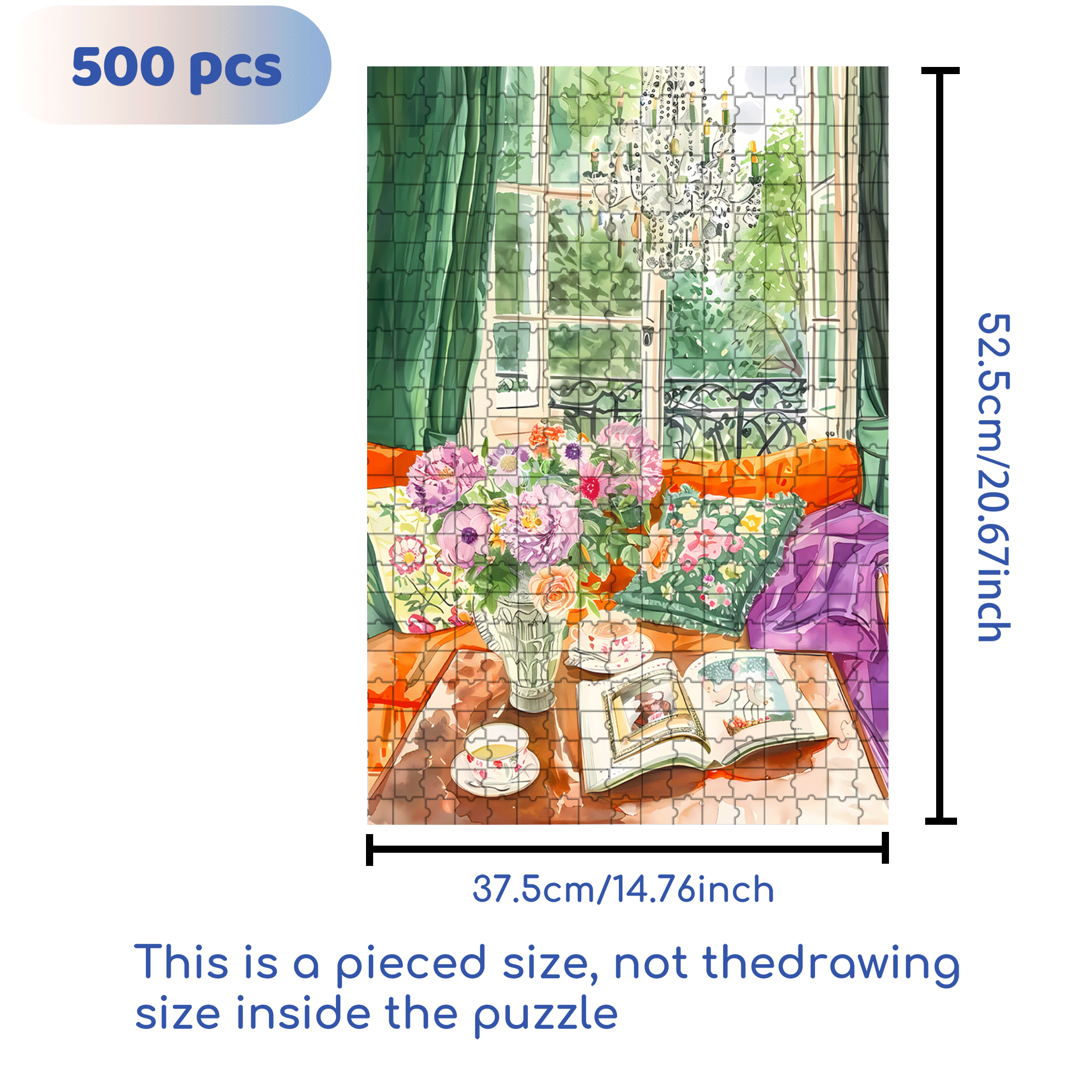 Comfortable Living Room 500pcs/1000pcs Jigsaw Puzzle, Scratch-Resistant, Interactive Family Game & Brain-Boosting DIY Decor, Perfect for Halloween, Christmas & New Year Gifts, Family Puzzle Game