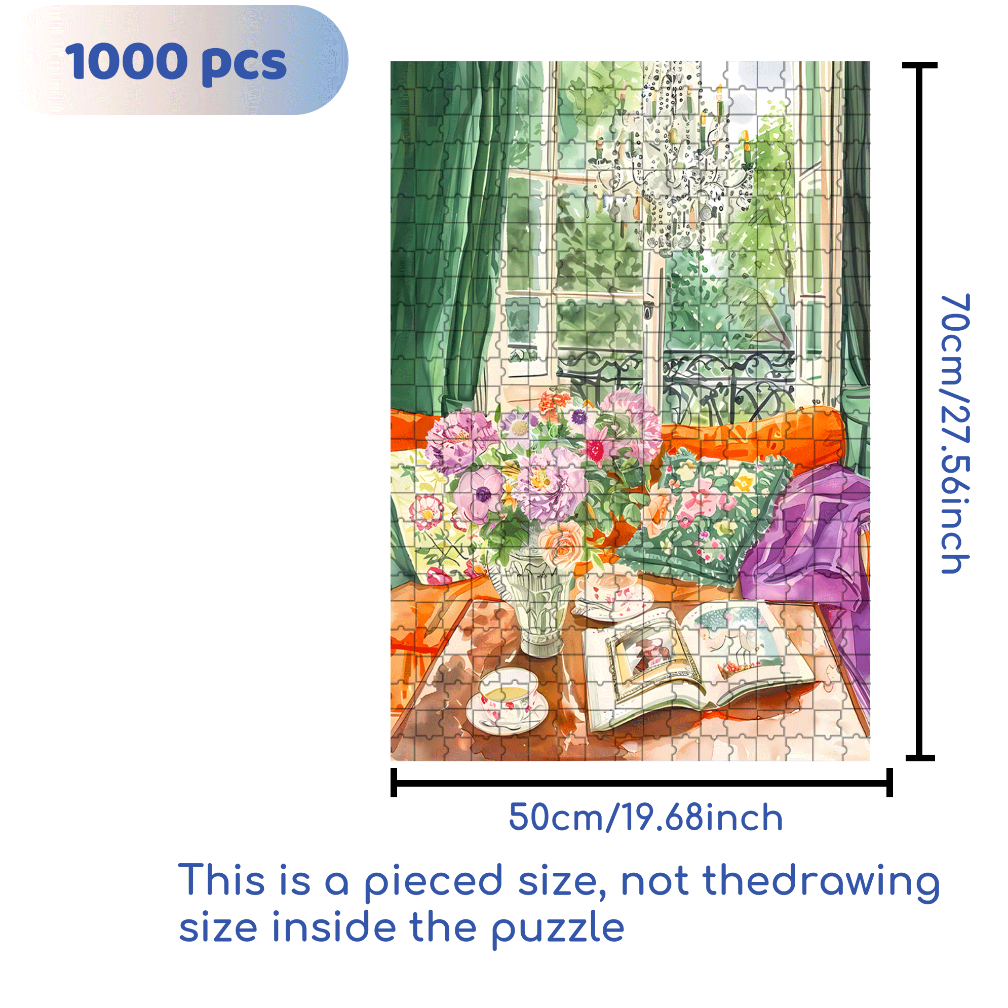 Comfortable Living Room 500pcs/1000pcs Jigsaw Puzzle, Scratch-Resistant, Interactive Family Game & Brain-Boosting DIY Decor, Perfect for Halloween, Christmas & New Year Gifts, Family Puzzle Game