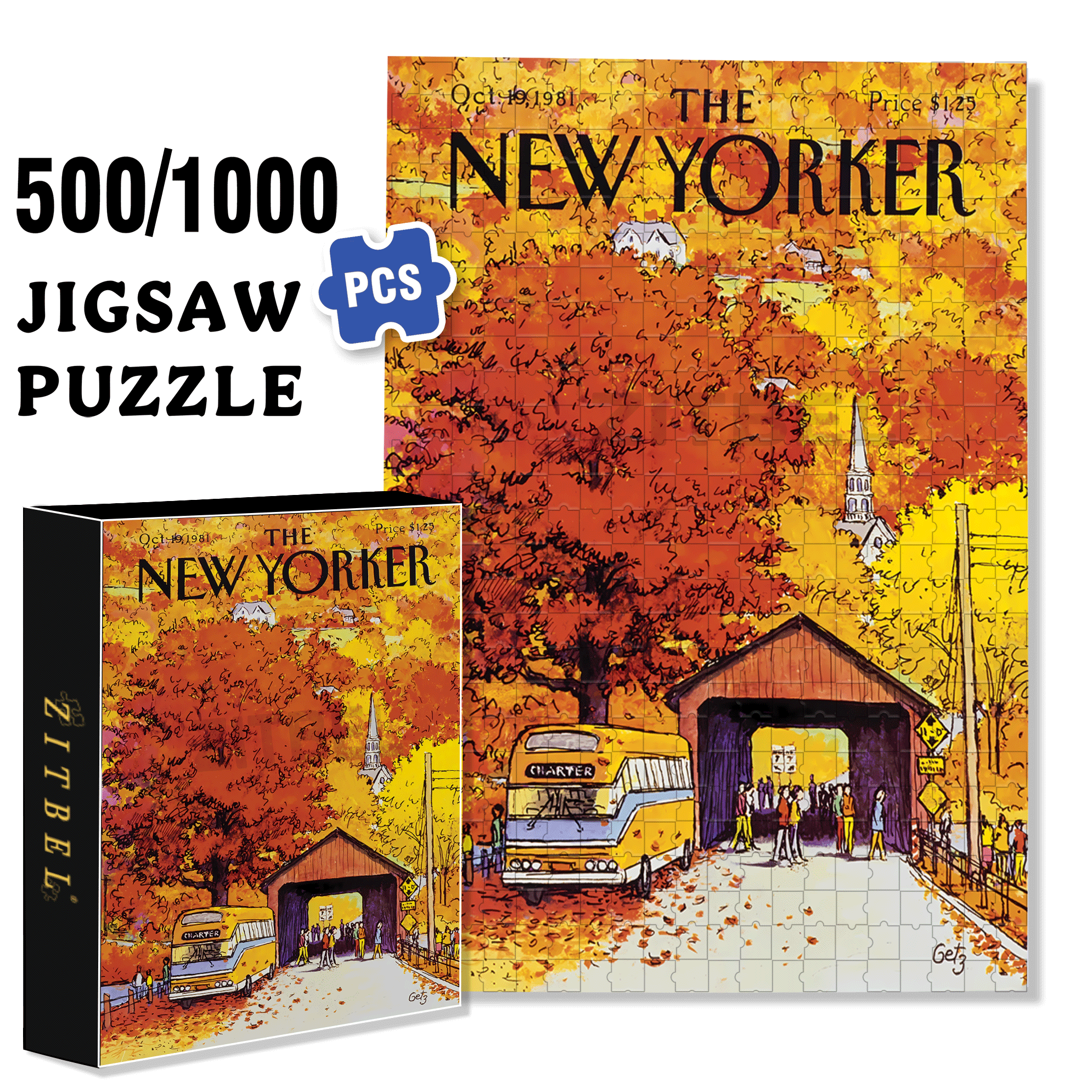Covered Bridge 500pcs/1000pcs Jigsaw Puzzle, Scratch-Resistant, Interactive Family Game & Brain-Boosting DIY Decor, Perfect for Halloween, Christmas & New Year Gifts, Family Puzzle Game