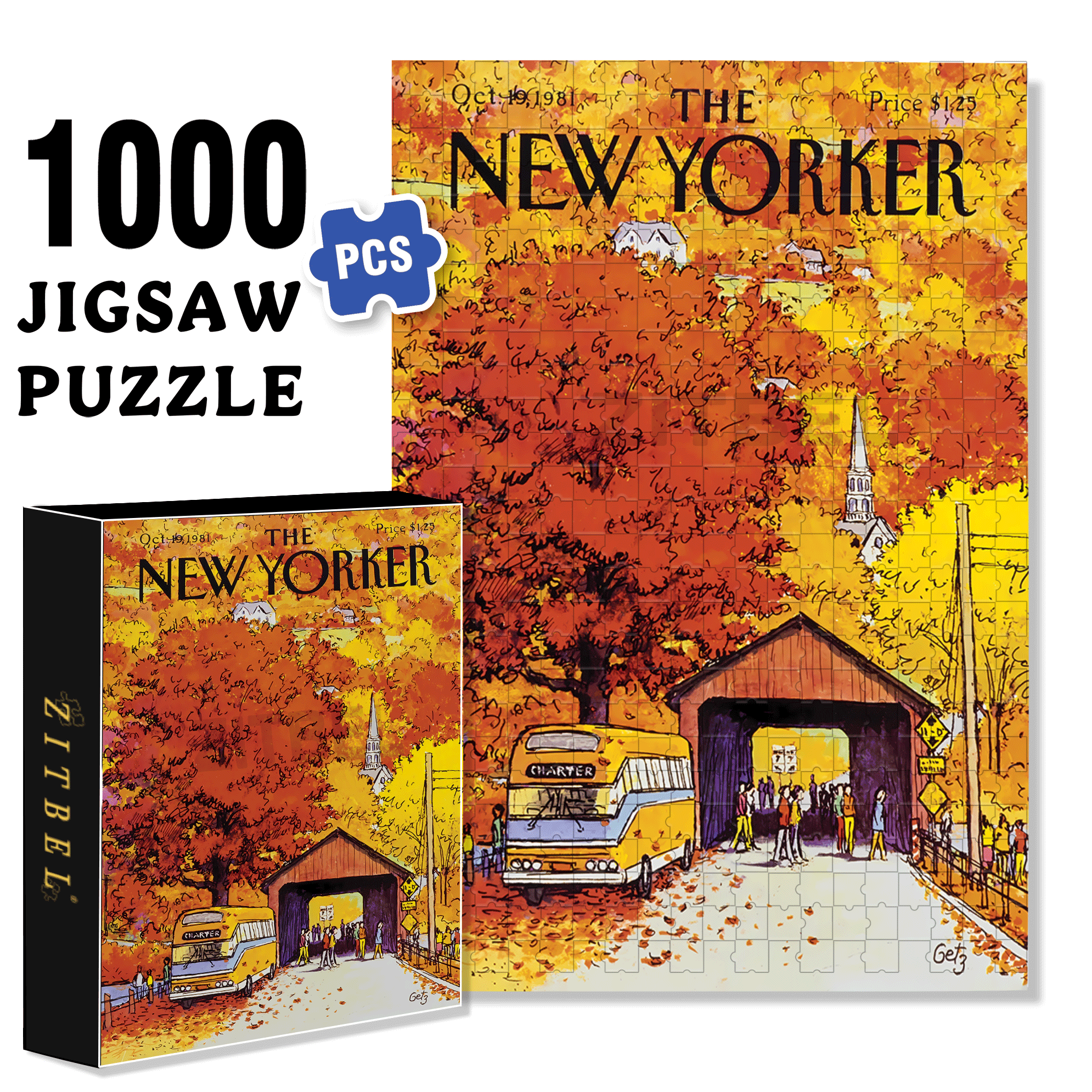 Covered Bridge 500pcs/1000pcs Jigsaw Puzzle, Scratch-Resistant, Interactive Family Game & Brain-Boosting DIY Decor, Perfect for Halloween, Christmas & New Year Gifts, Family Puzzle Game