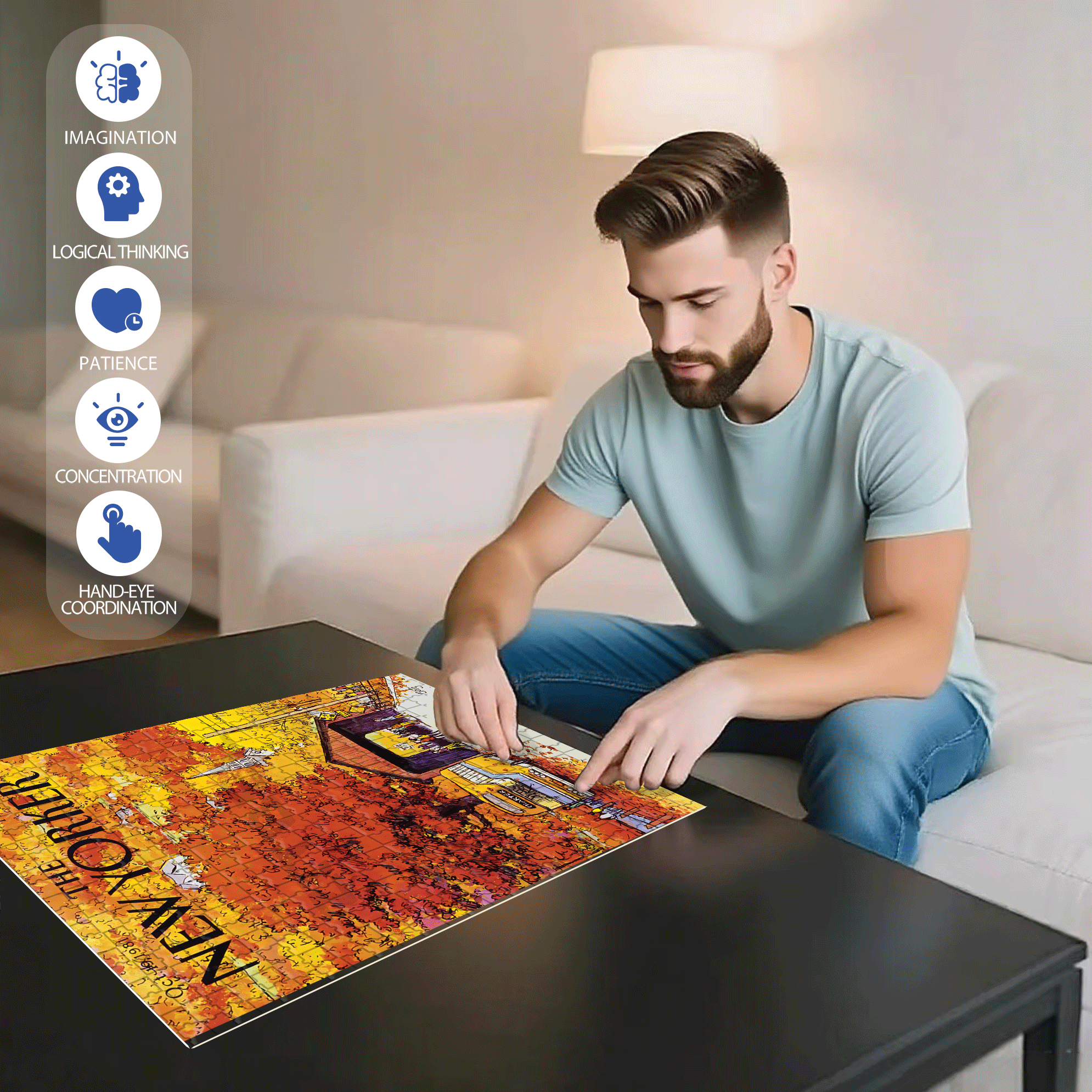 Covered Bridge 500pcs/1000pcs Jigsaw Puzzle, Scratch-Resistant, Interactive Family Game & Brain-Boosting DIY Decor, Perfect for Halloween, Christmas & New Year Gifts, Family Puzzle Game